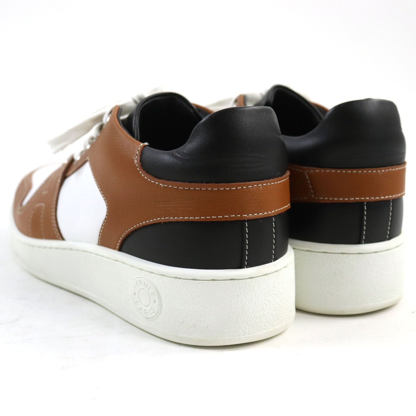 HERMES sneakers Main: Leather Brown white black free mens 39 Used