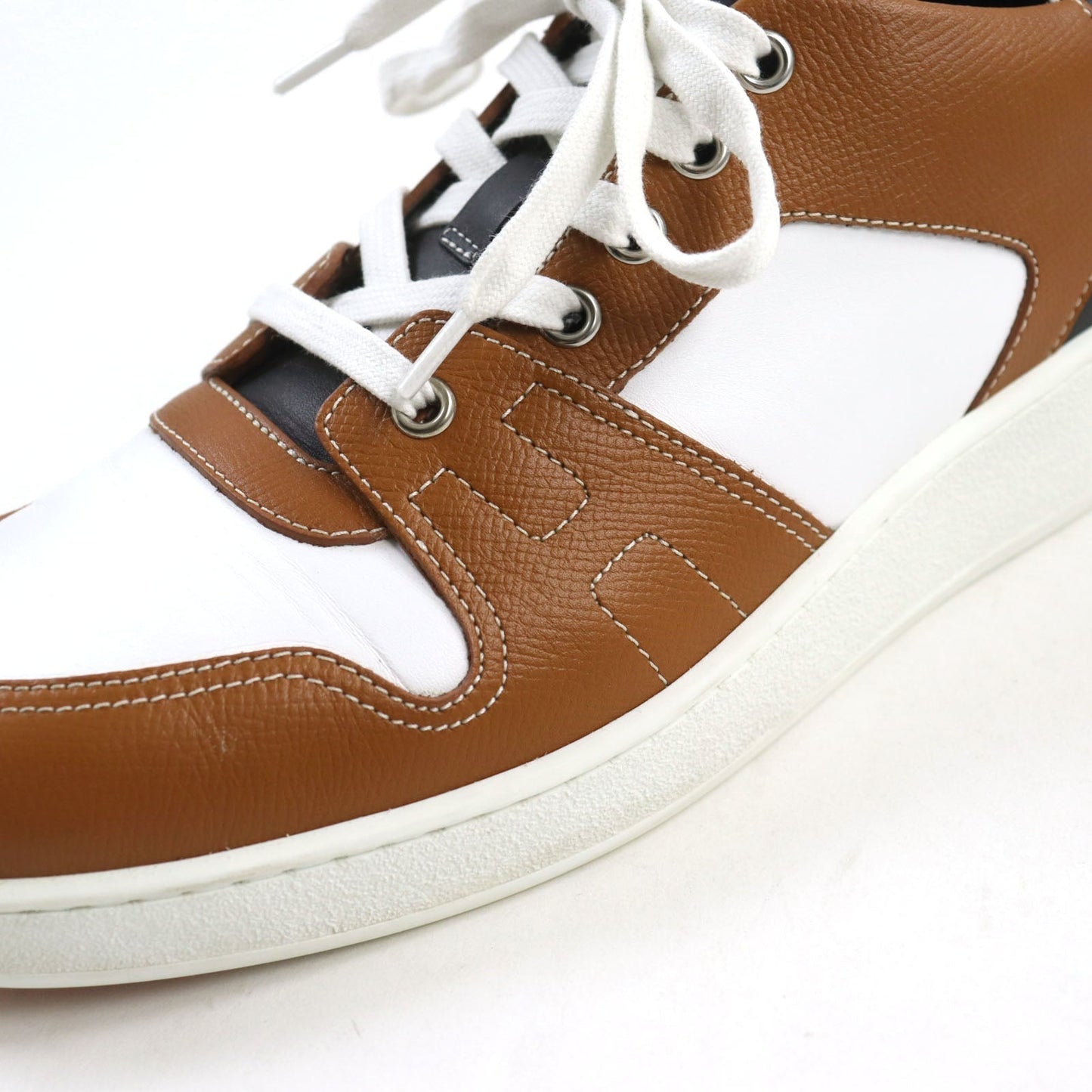 HERMES sneakers Main: Leather Brown white black free mens 39 Used
