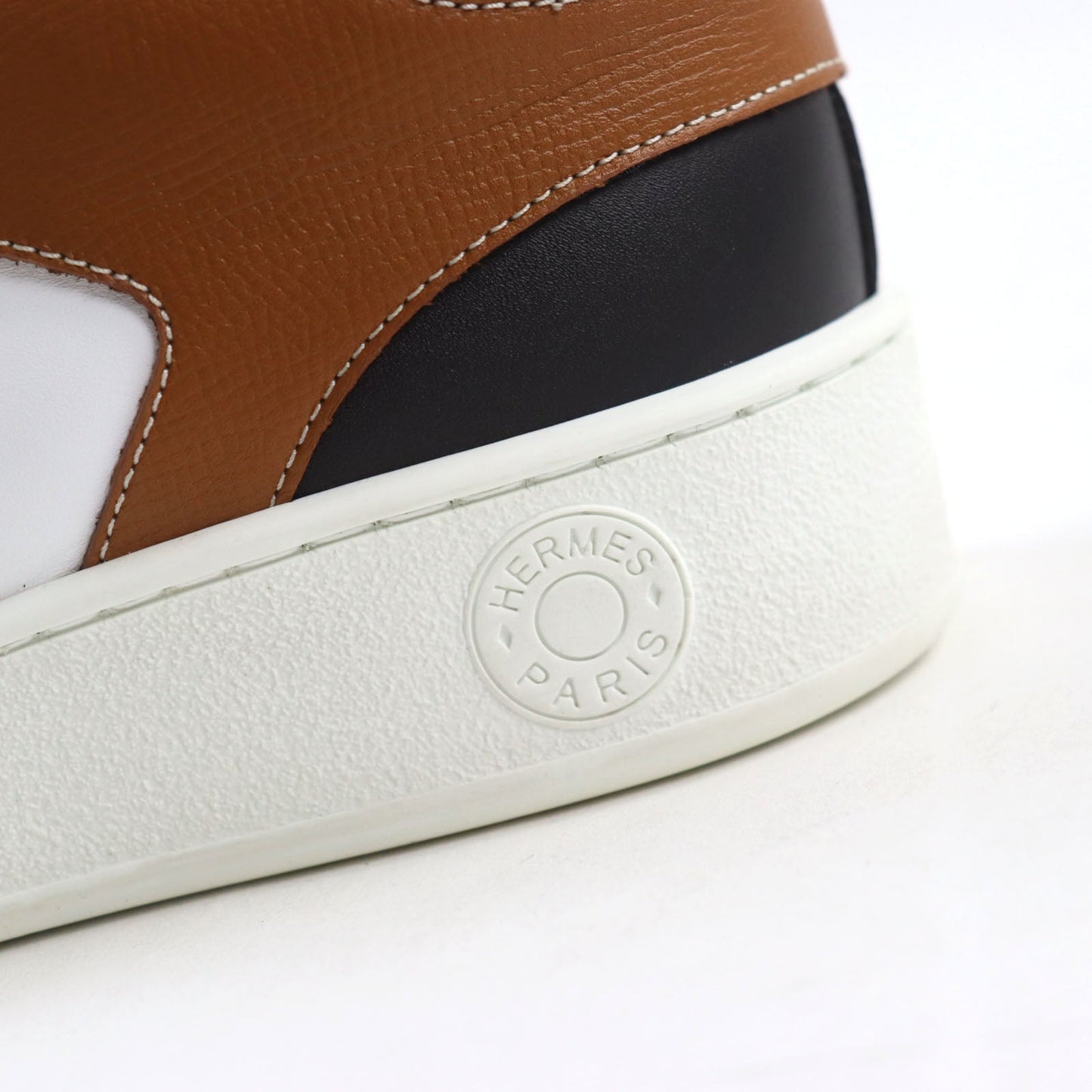 HERMES sneakers Main: Leather Brown white black free mens 39 Used