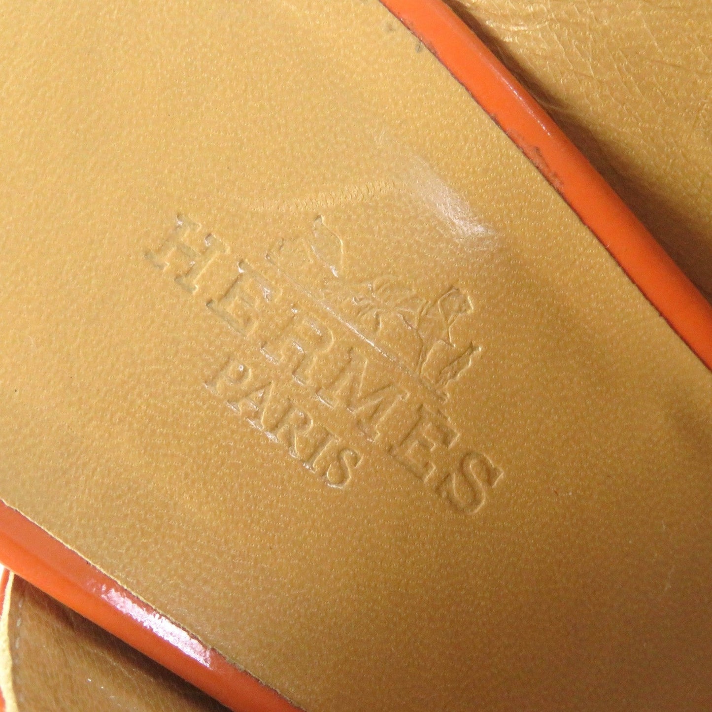 HERMES Mule Patent leather Orange 36