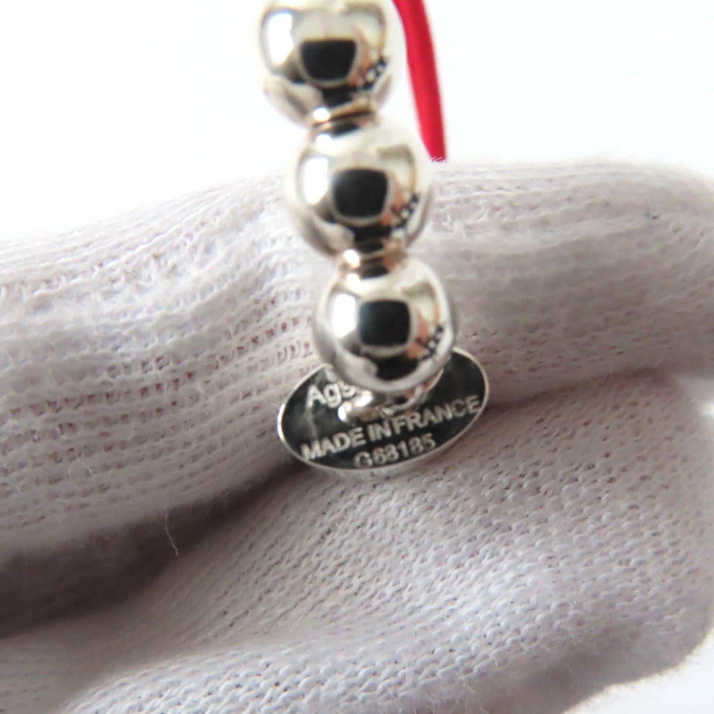 LOUIS VUITTON bracelet Q05784 AG925 Rouge Bracelet Silver Lockit Beads Silver Red