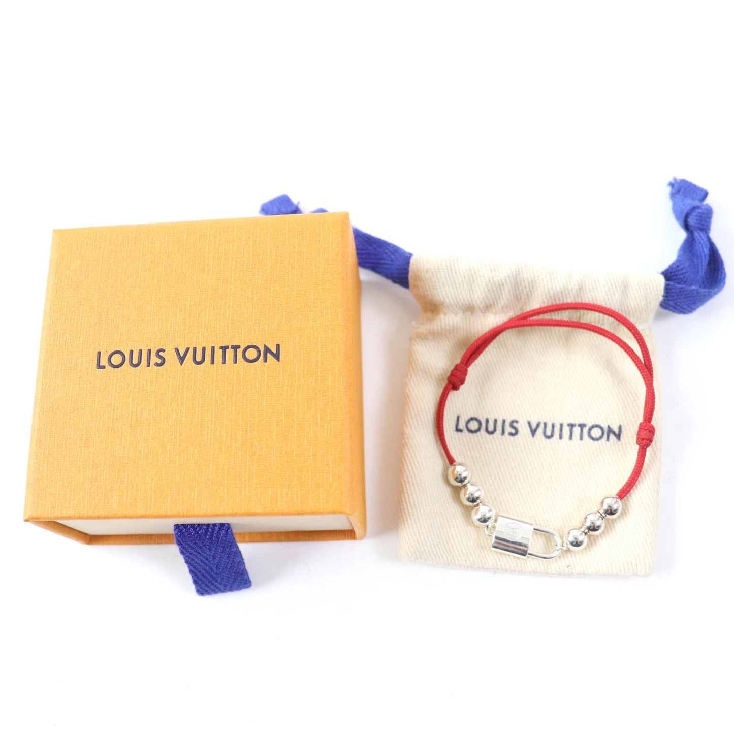 LOUIS VUITTON bracelet Q05784 AG925 Rouge Bracelet Silver Lockit Beads Silver Red