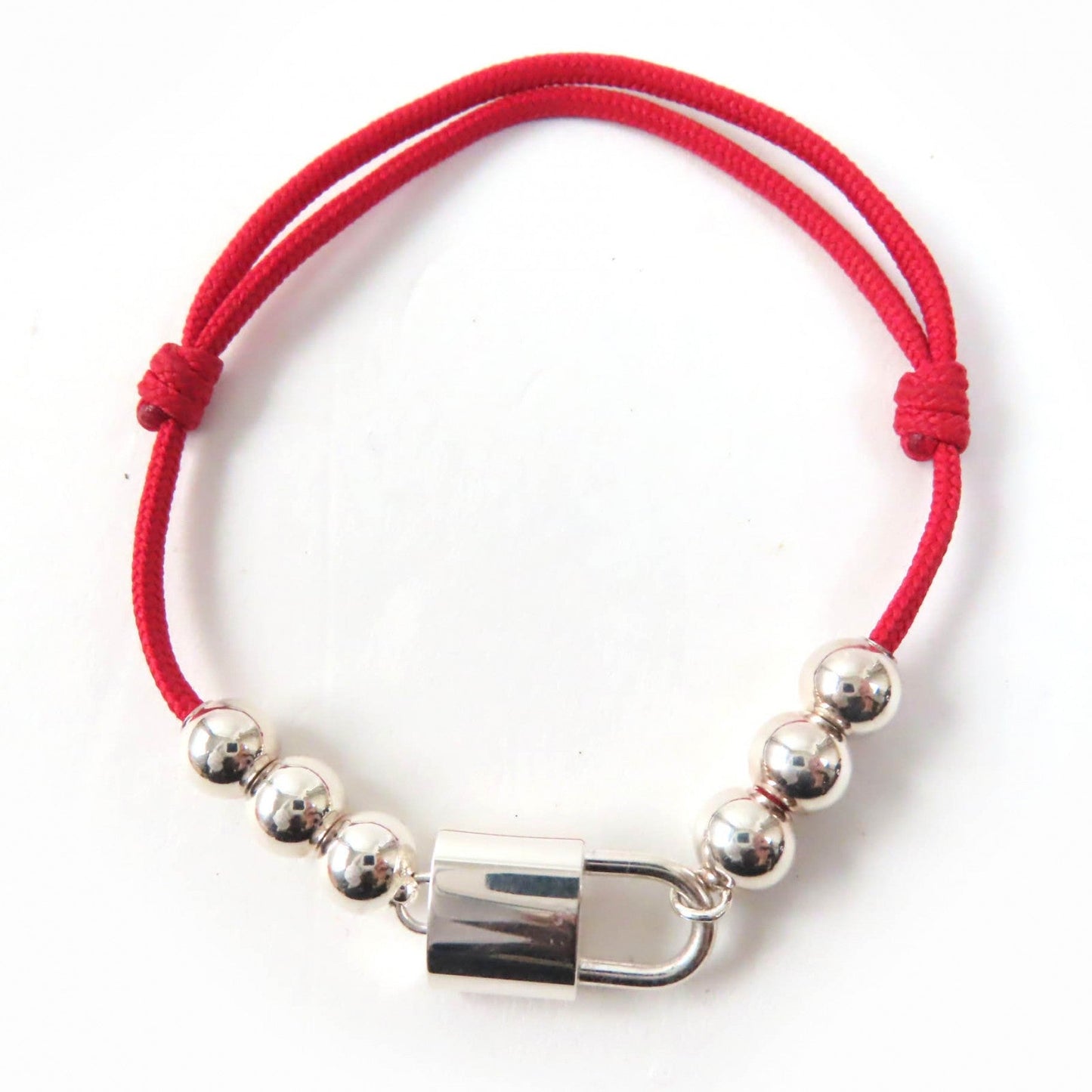 LOUIS VUITTON bracelet Q05784 AG925 Rouge Bracelet Silver Lockit Beads Silver Red