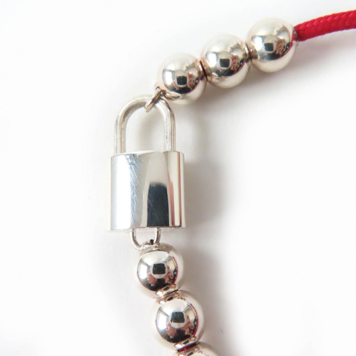 LOUIS VUITTON bracelet Q05784 AG925 Rouge Bracelet Silver Lockit Beads Silver Red