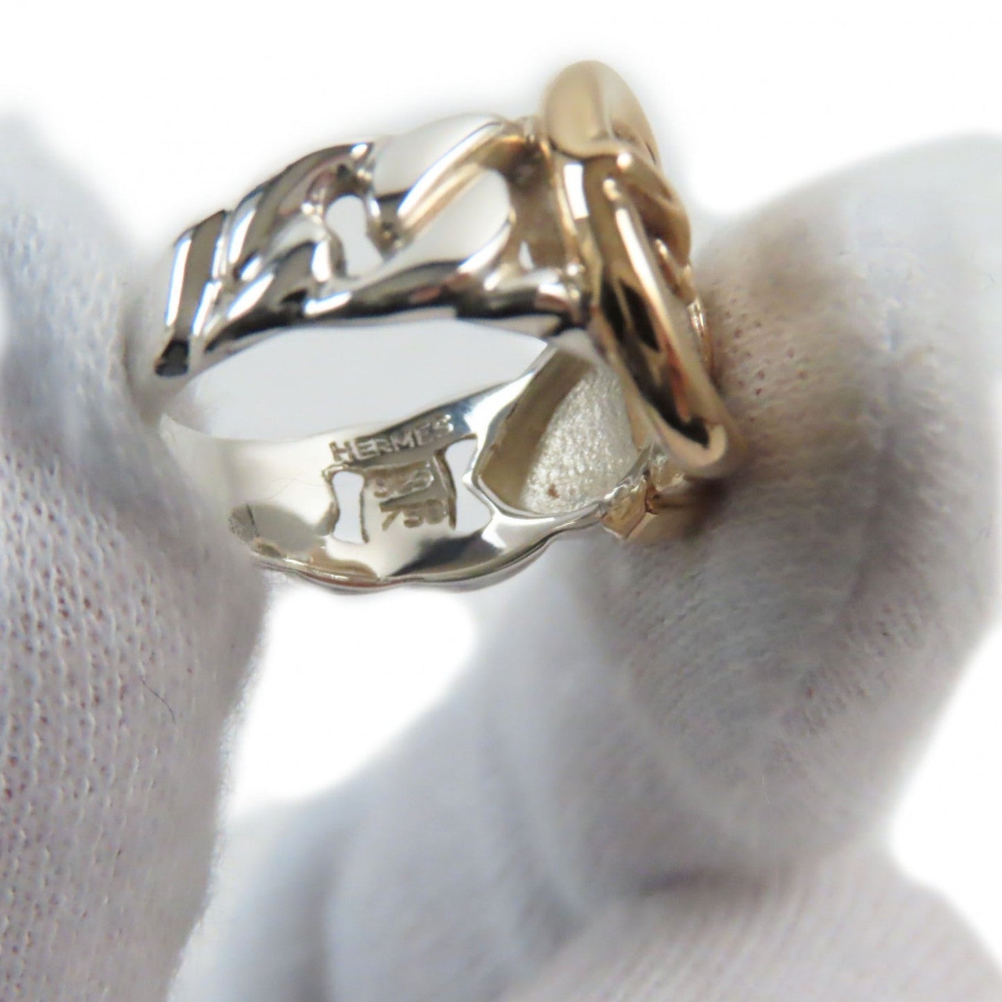 HERMES Ring SV925 Silver gold Book le serie
