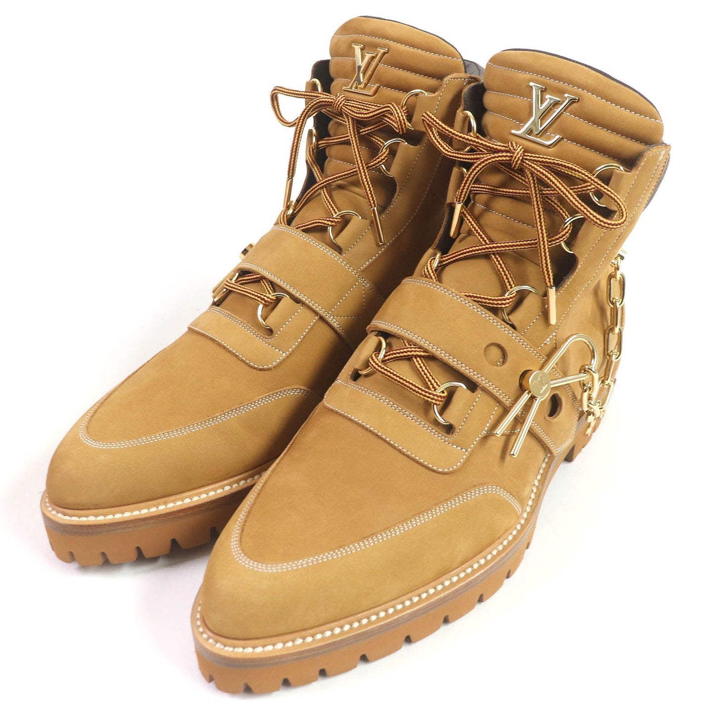 LOUIS VUITTON Ankle boots Nubuck beige LV Creeper Line 8