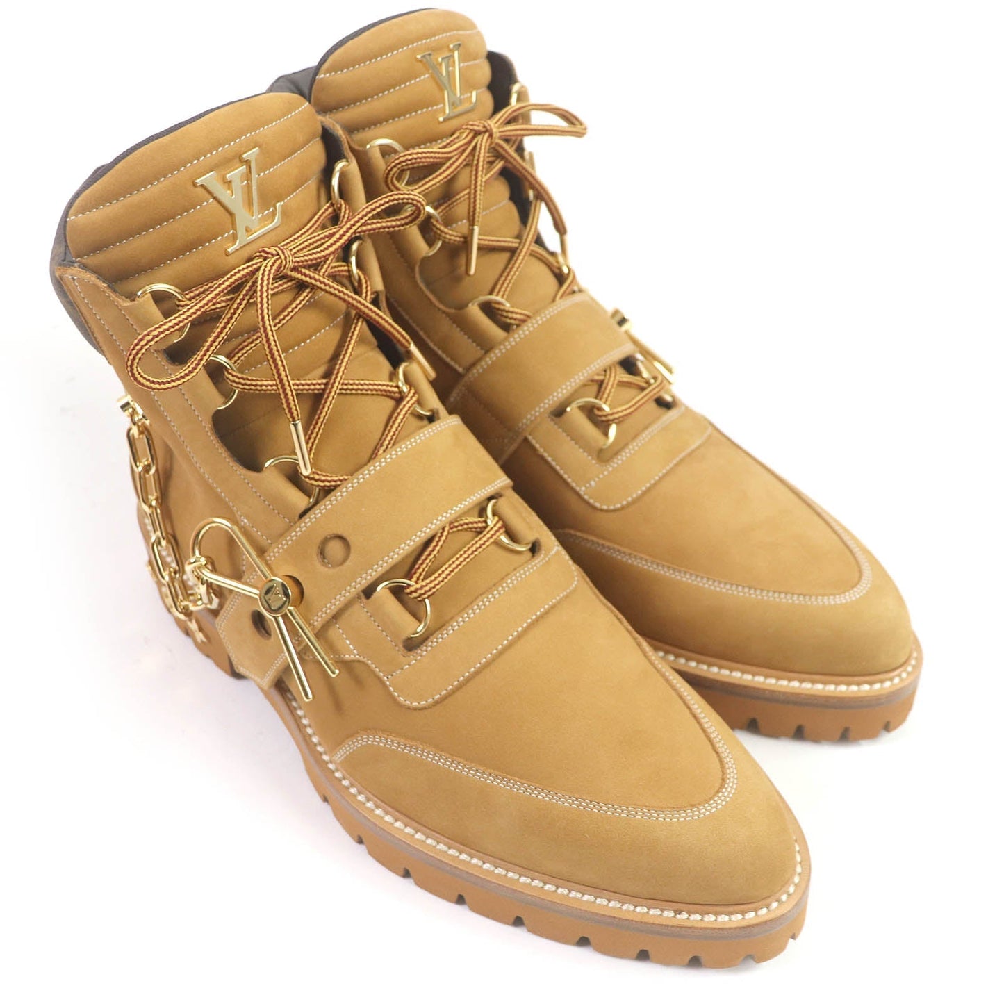 LOUIS VUITTON Ankle boots Nubuck beige LV Creeper Line 8