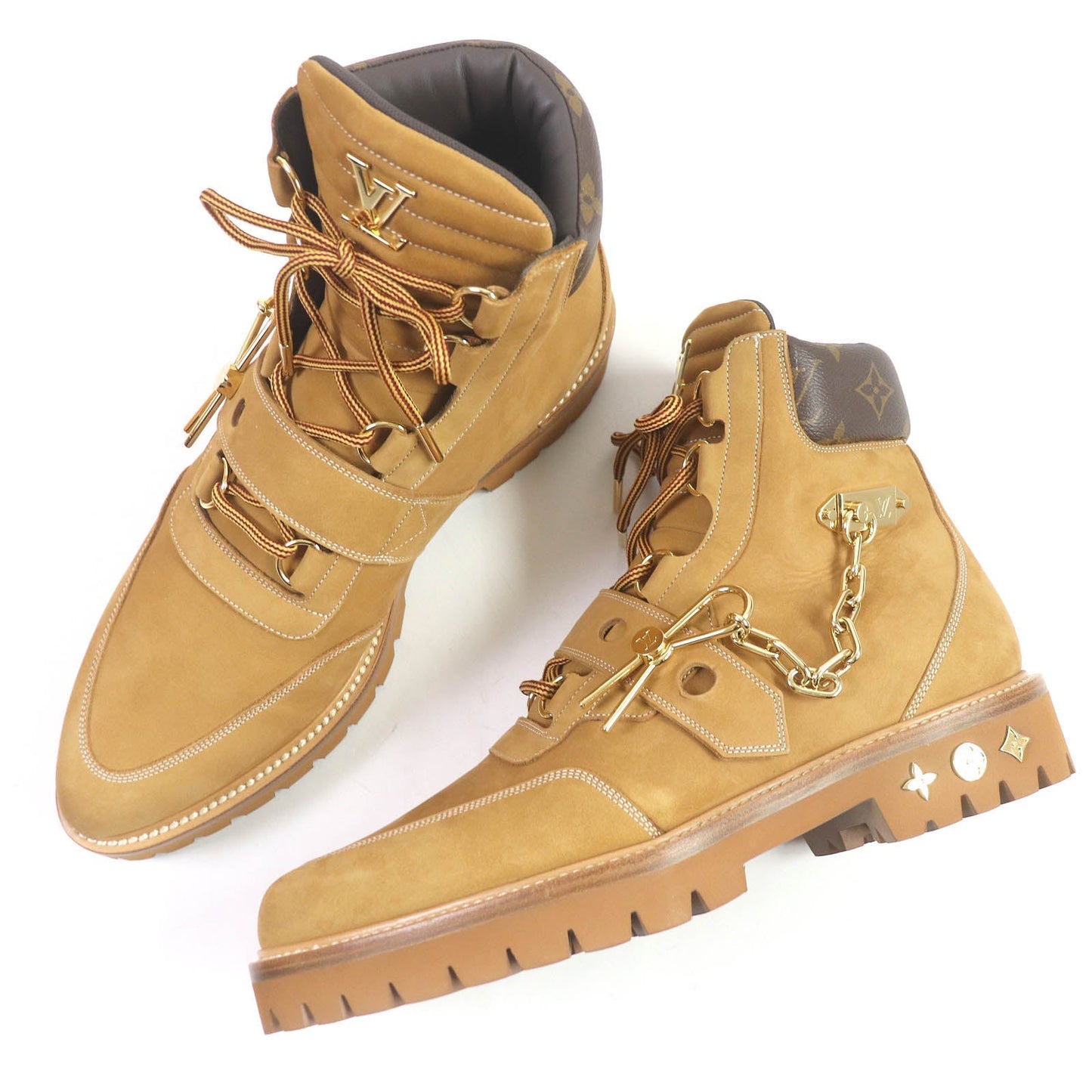 LOUIS VUITTON Ankle boots Nubuck beige LV Creeper Line 8
