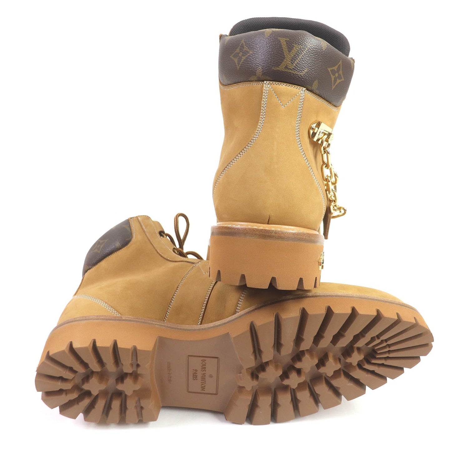 LOUIS VUITTON Ankle boots Nubuck beige LV Creeper Line 8