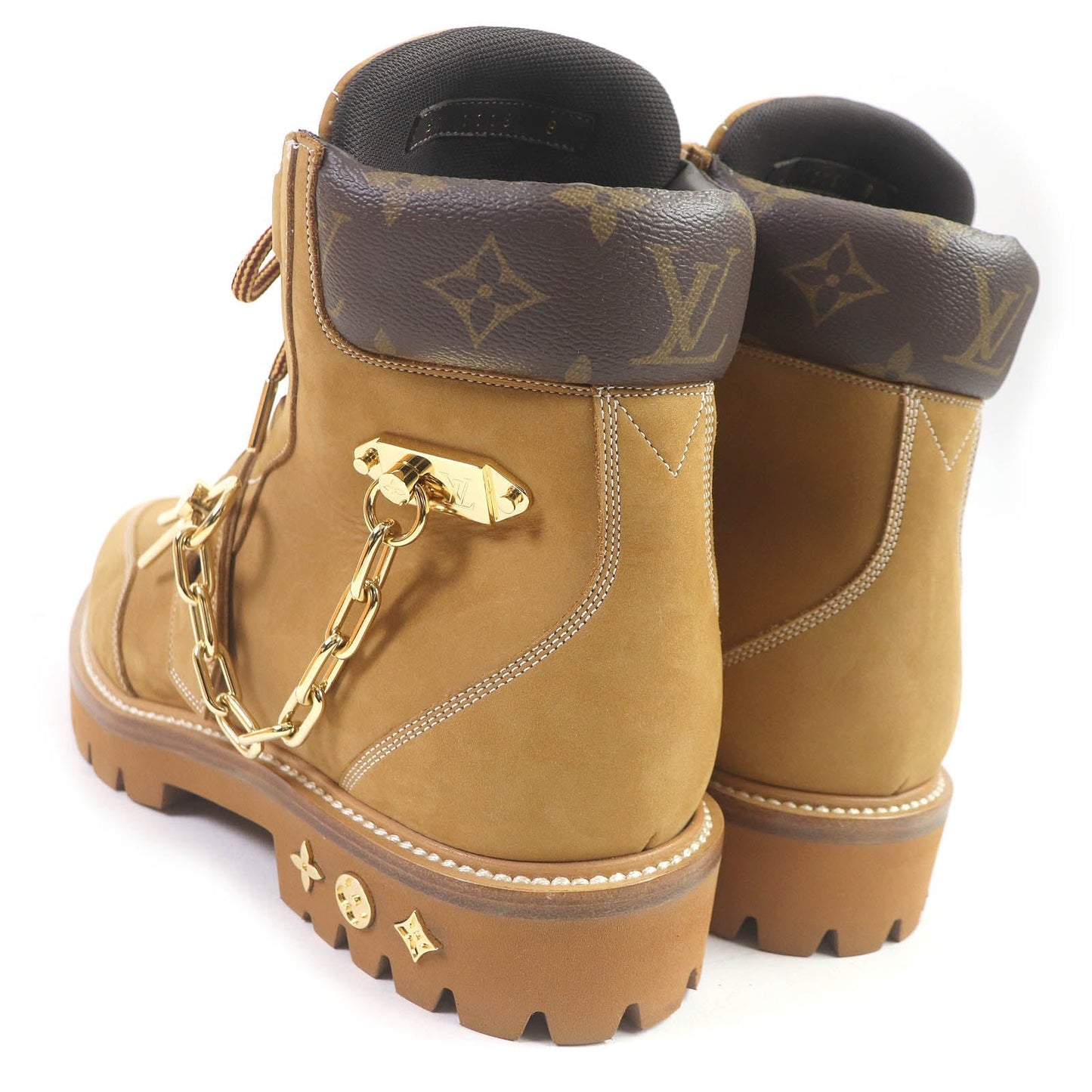 LOUIS VUITTON Ankle boots Nubuck beige LV Creeper Line 8