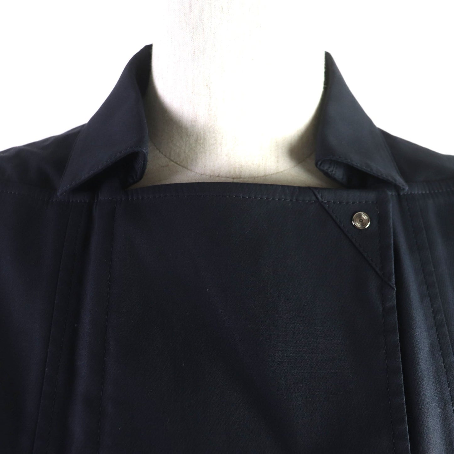 HERMES coat Outer: 97% cotton, Outer: 3% silk, Lining: 100% cotton Navy Women 34 Used