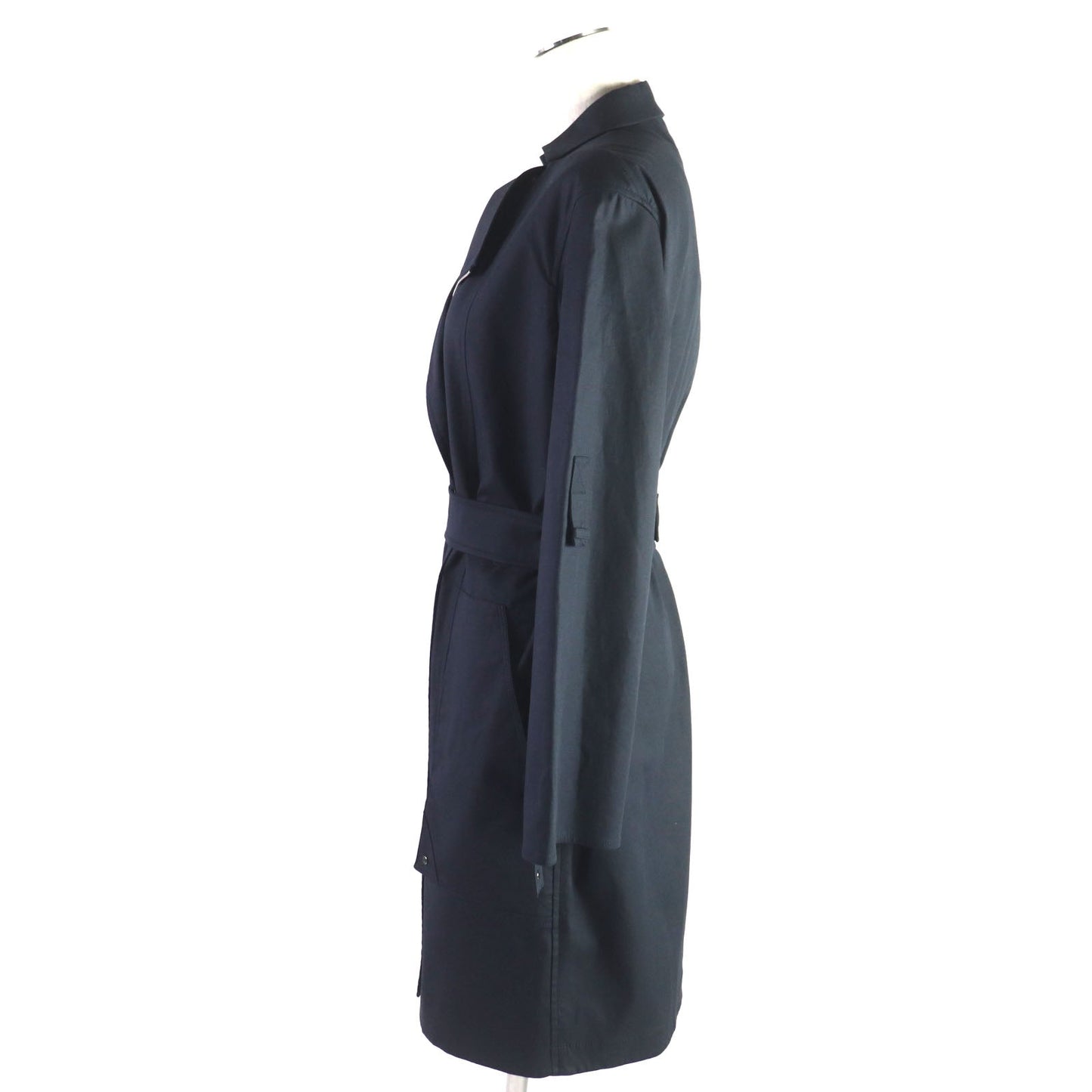 HERMES coat Outer: 97% cotton, Outer: 3% silk, Lining: 100% cotton Navy Women 34 Used