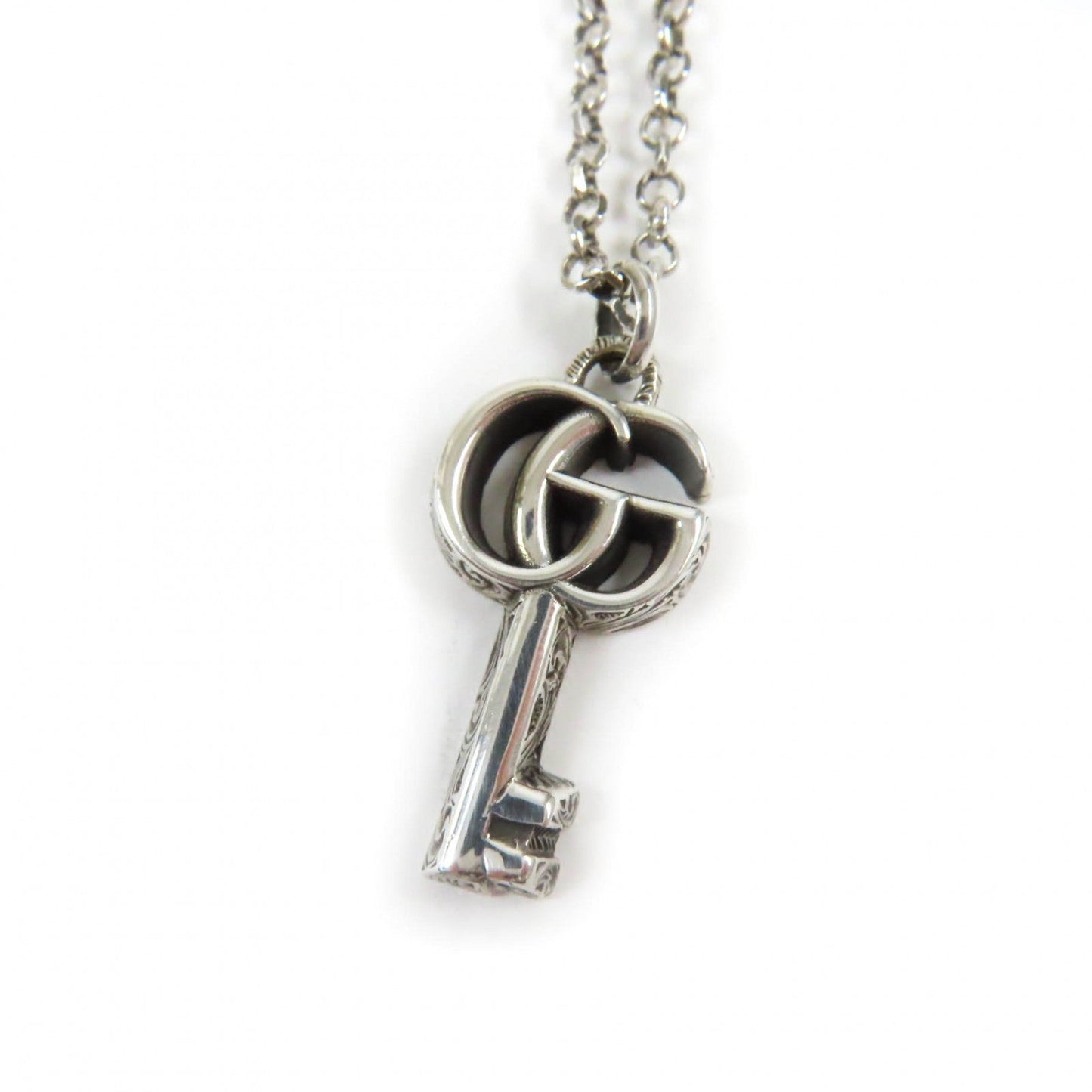 GUCCI Necklace 627757 AG925 Silver Double G key Necklace