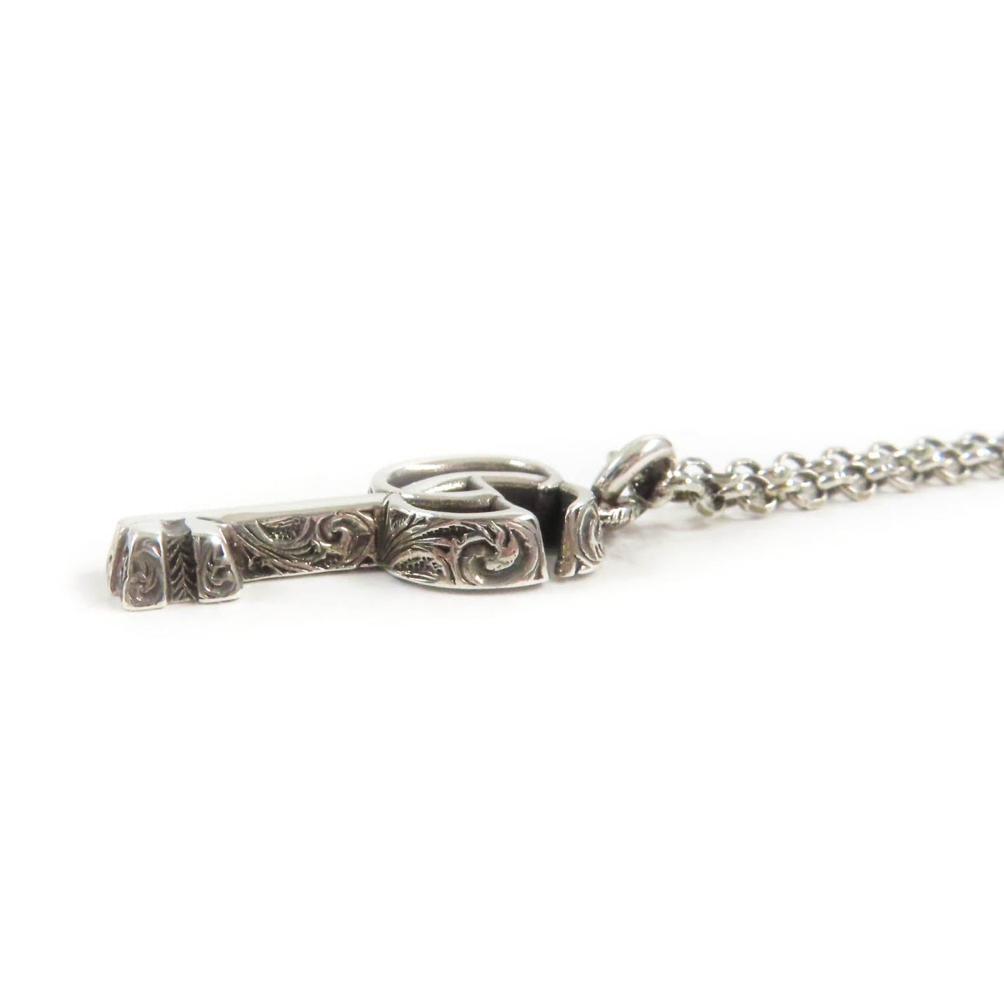 GUCCI Necklace 627757 AG925 Silver Double G key Necklace