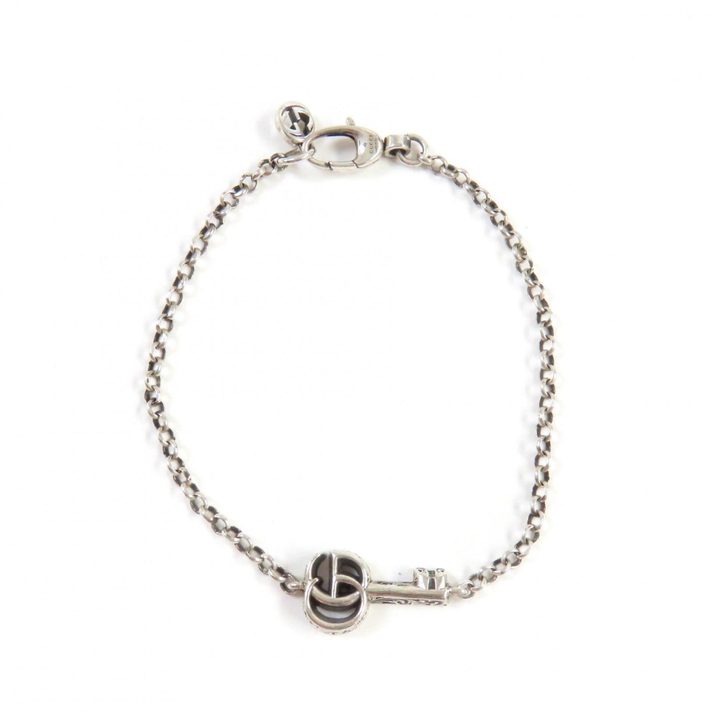 GUCCI bracelet 632207 AG925 Silver double g key bracelet 18