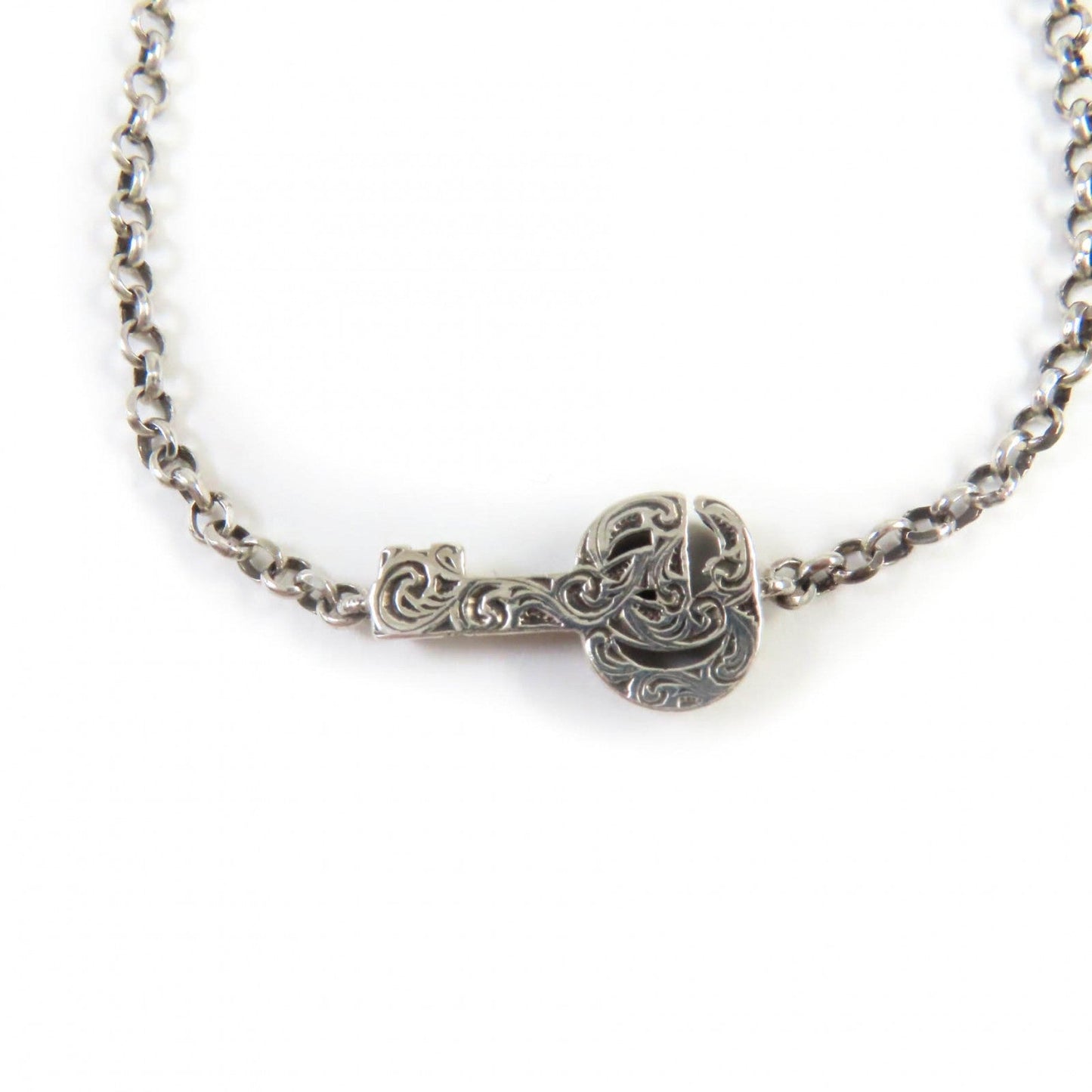 GUCCI bracelet 632207 AG925 Silver double g key bracelet 18