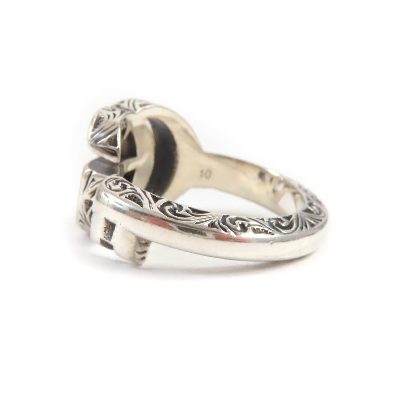 GUCCI Ring 627760 AG925 Silver Double G key ring