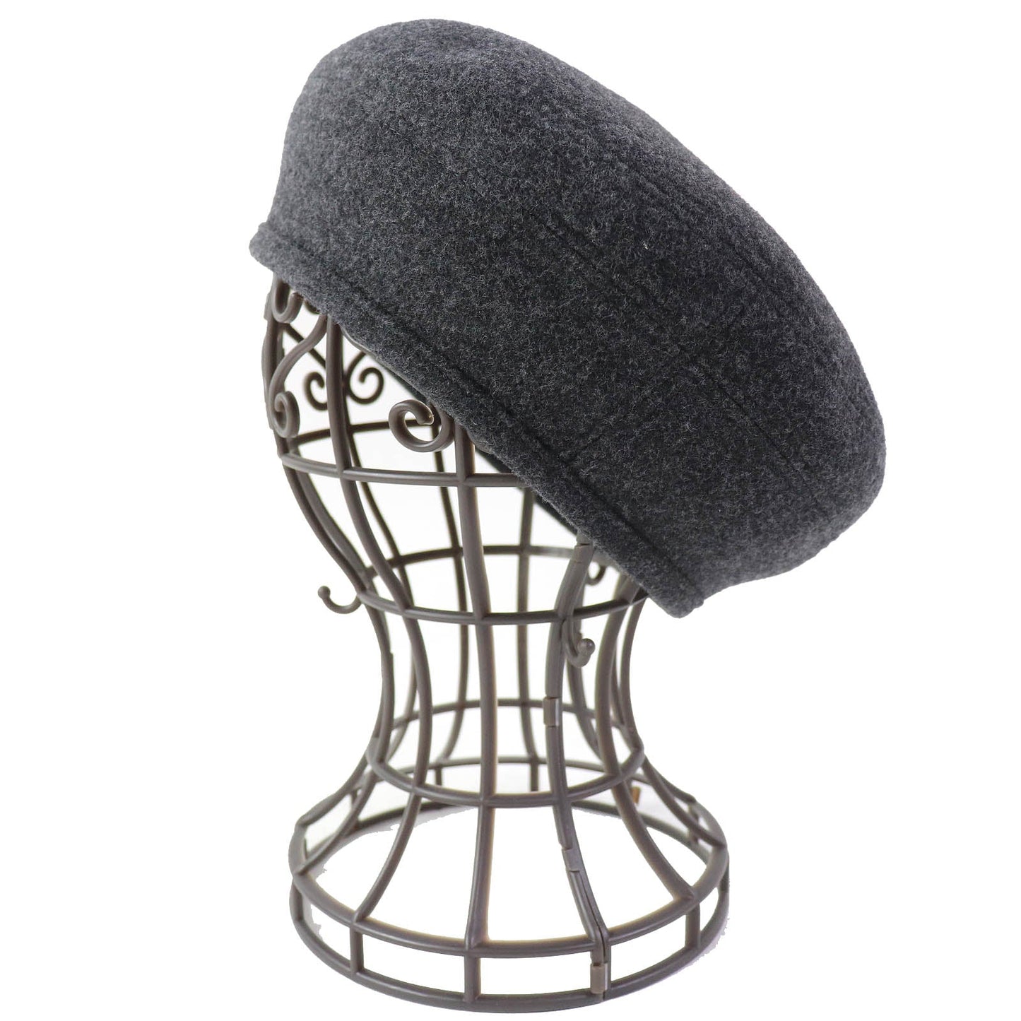 HERMES beret wool Charcoal gray Saint Honoré 58