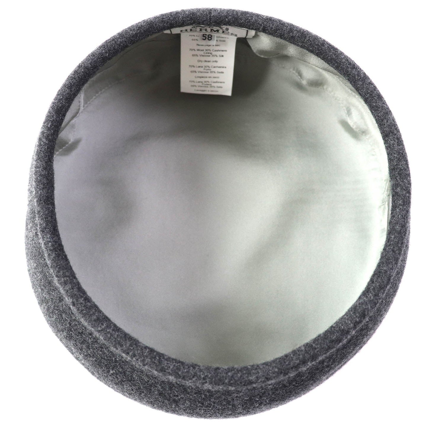 HERMES beret wool Charcoal gray Saint Honoré 58