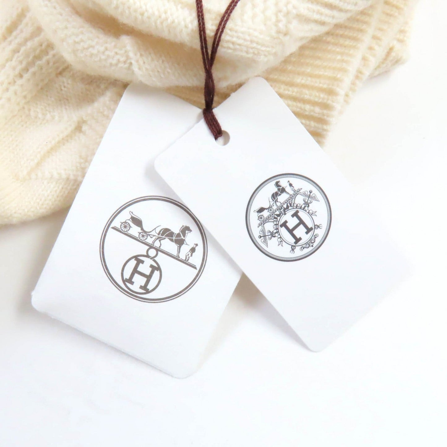 HERMES knit wool Ivory 36