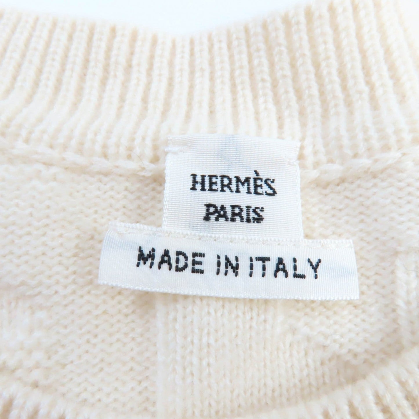 HERMES knit wool Ivory 36