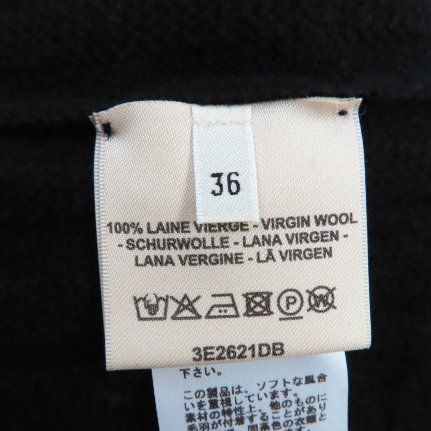 HERMES knit wool black 36