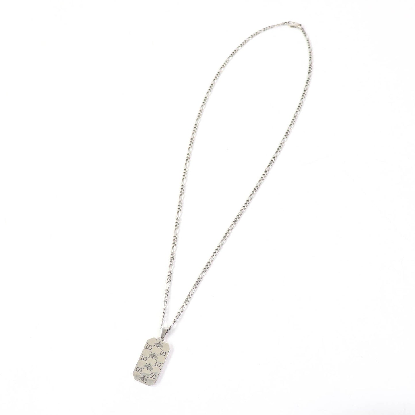 GUCCI Necklace 728265 AG925 Silver GG & Bee Engraving