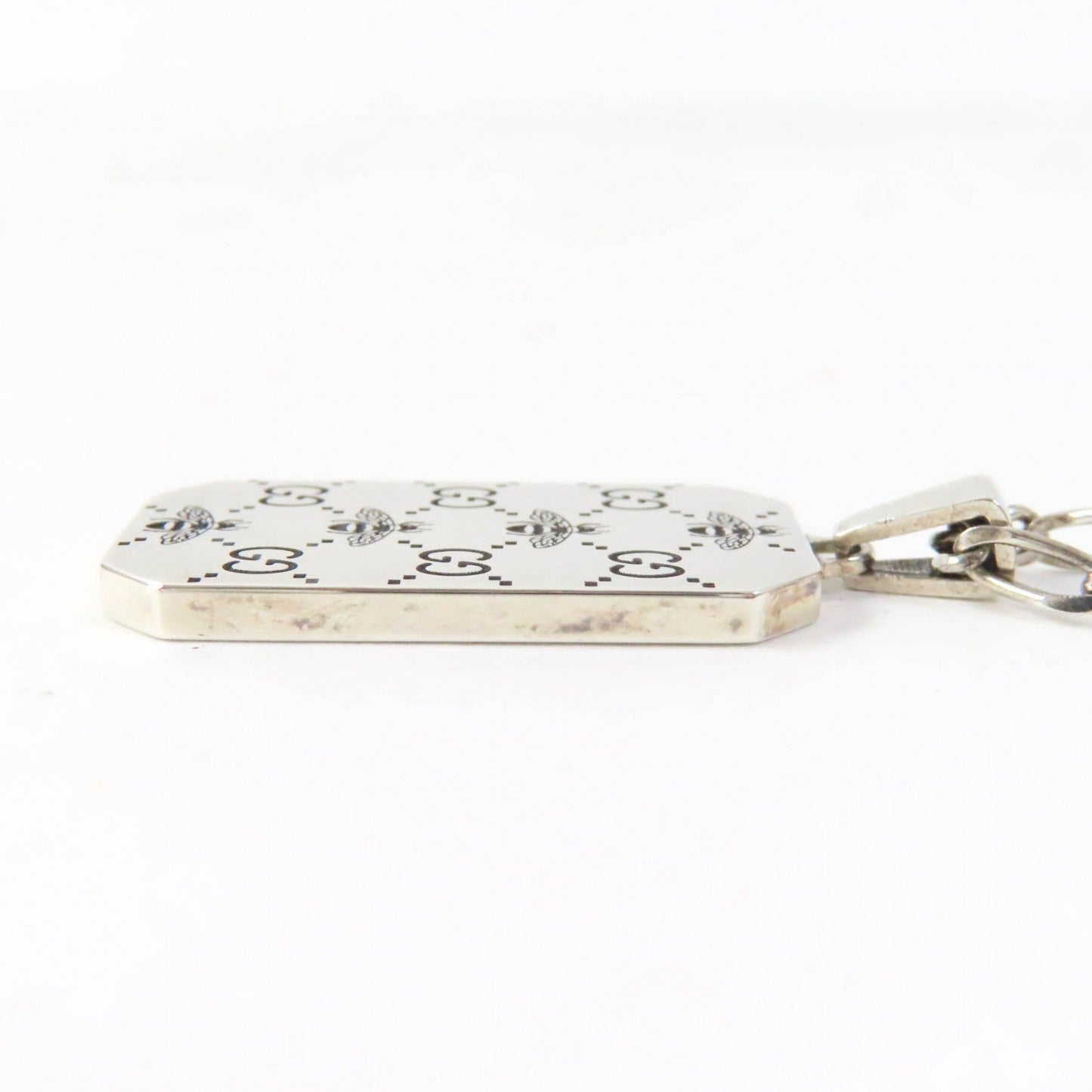 GUCCI Necklace 728265 AG925 Silver GG & Bee Engraving