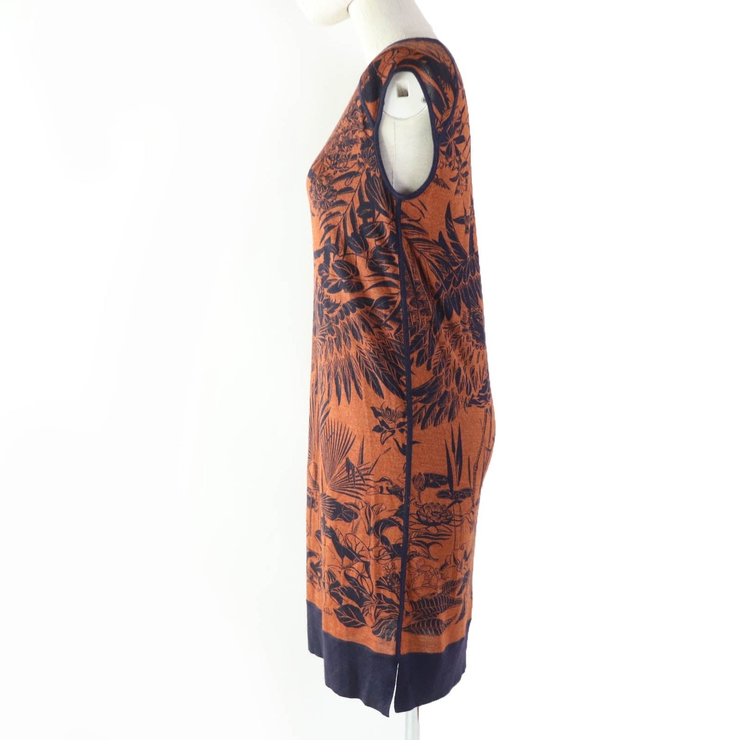 HERMES one piece cashmere Brown navy FLAMINGO PARTY Flamingo Party 34
