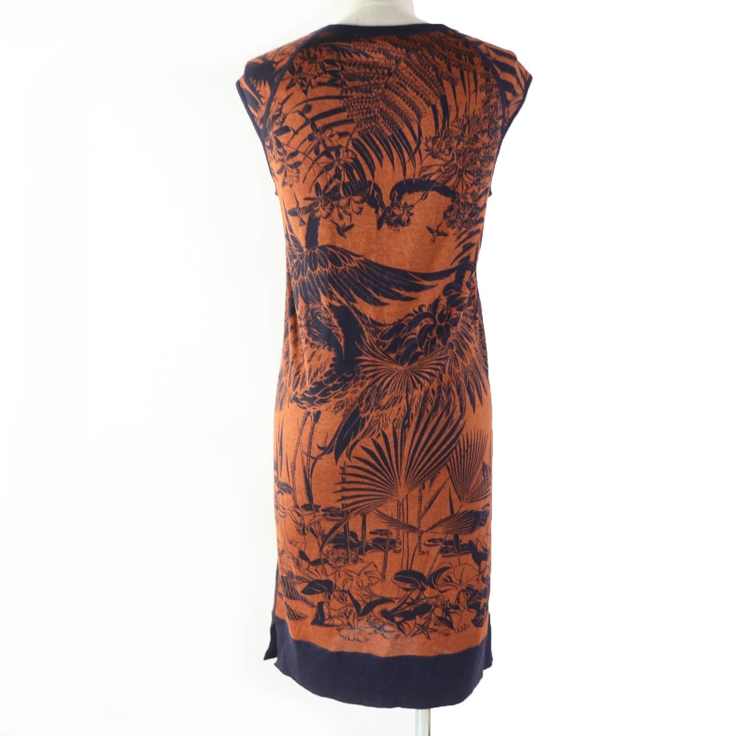 HERMES one piece cashmere Brown navy FLAMINGO PARTY Flamingo Party 34