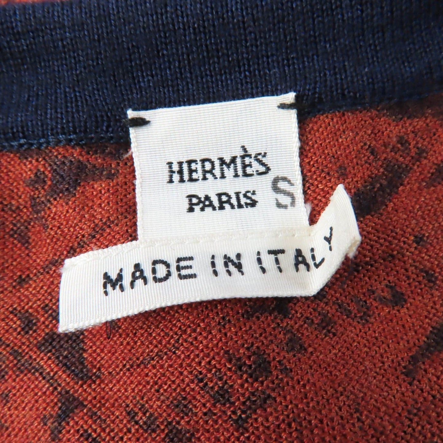 HERMES one piece cashmere Brown navy FLAMINGO PARTY Flamingo Party 34