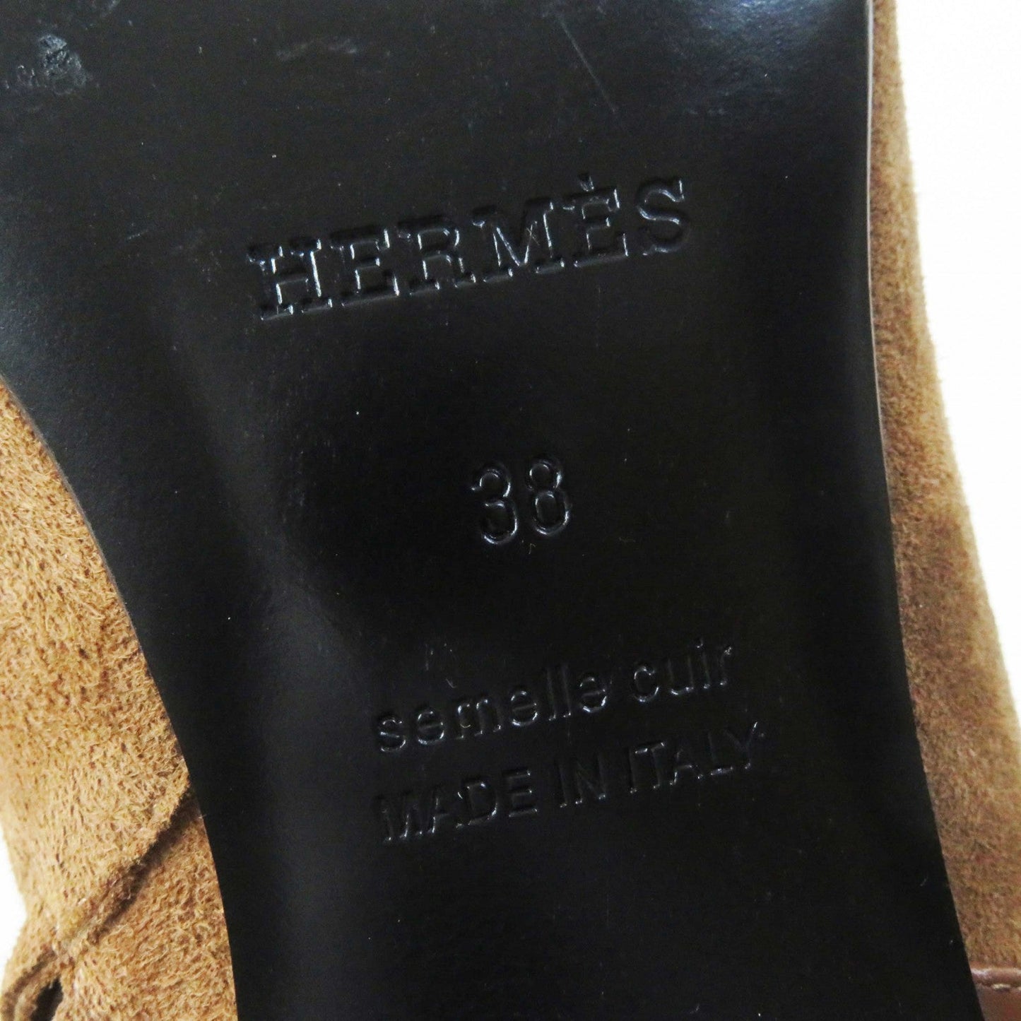 HERMES Ankle boots BL232082Z Main: suede, part: leather Brown Women 38 Used