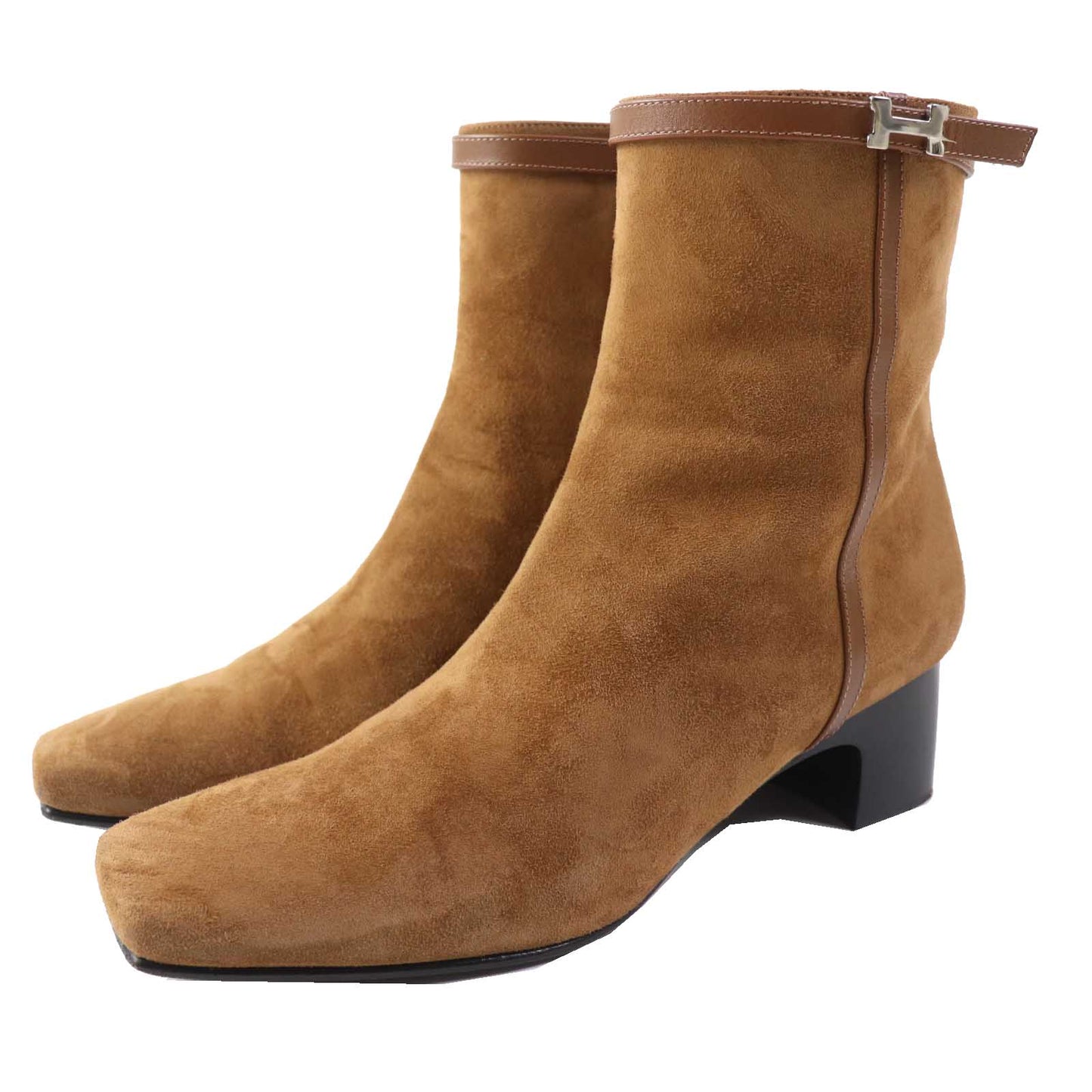 HERMES Ankle boots BL232082Z Main: suede, part: leather Brown Women 38 Used