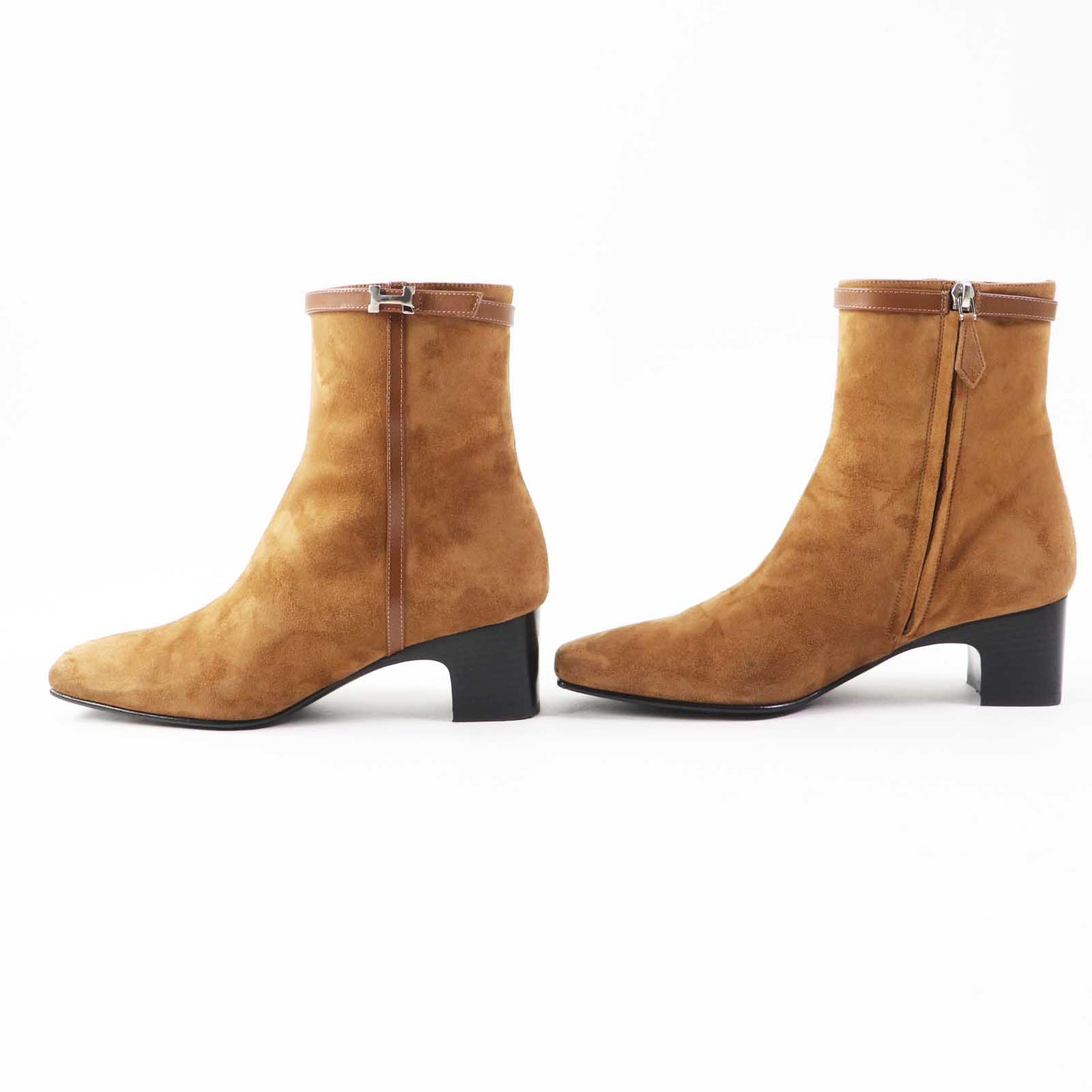 HERMES Ankle boots BL232082Z Main: suede, part: leather Brown Women 38 Used