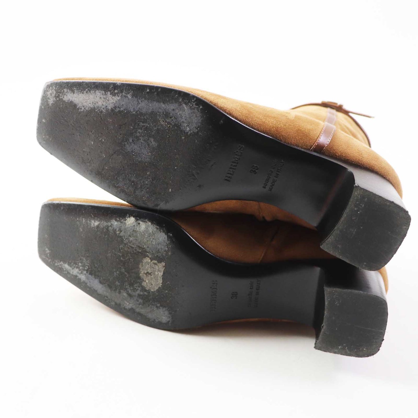 HERMES Ankle boots BL232082Z Main: suede, part: leather Brown Women 38 Used