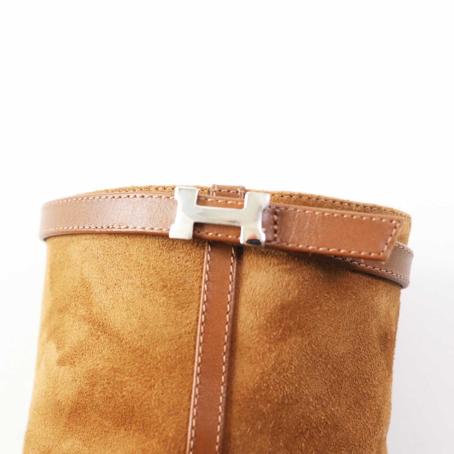HERMES Ankle boots BL232082Z Main: suede, part: leather Brown Women 38 Used
