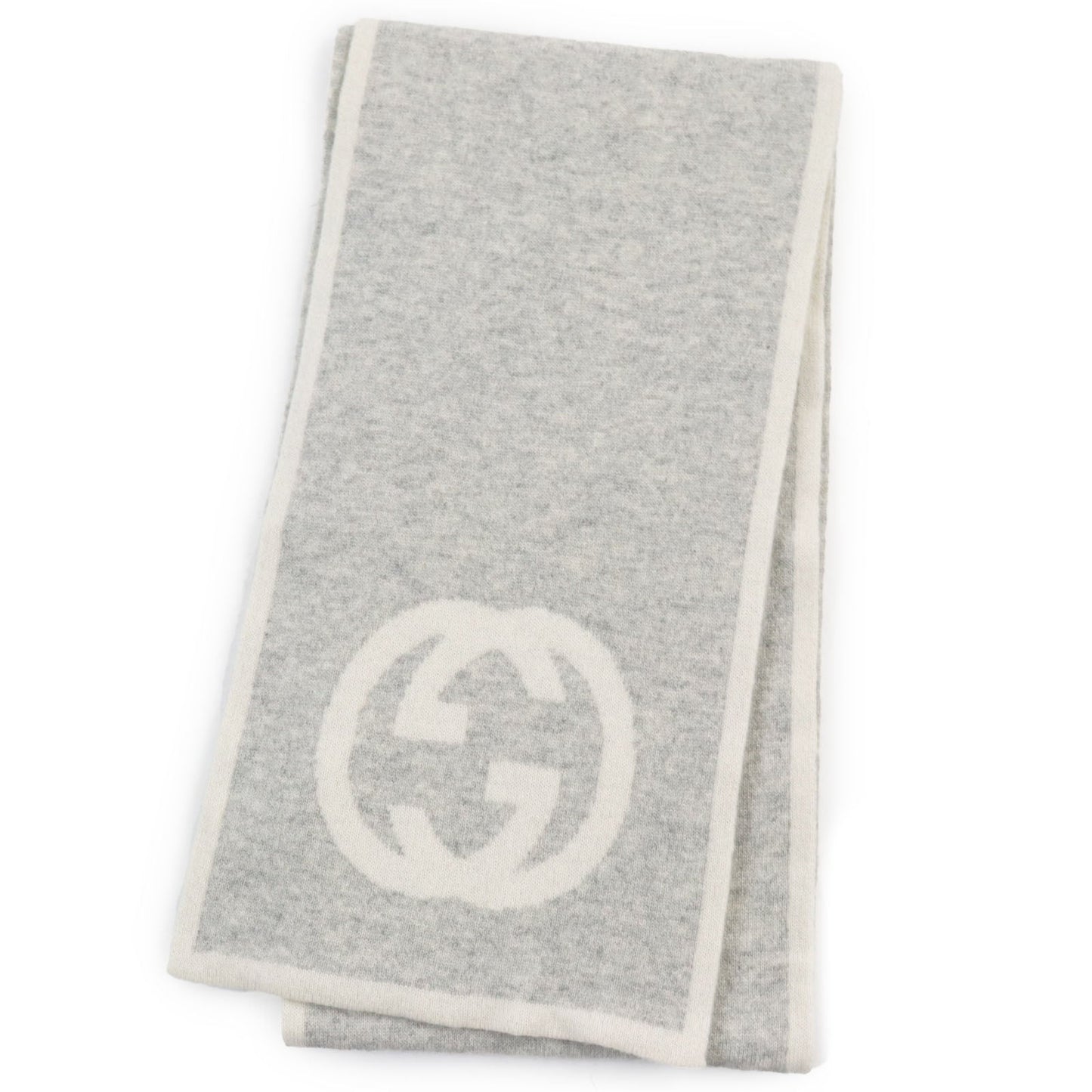 GUCCI Scarf Main: 100% cashmere Ivory gray mens Used