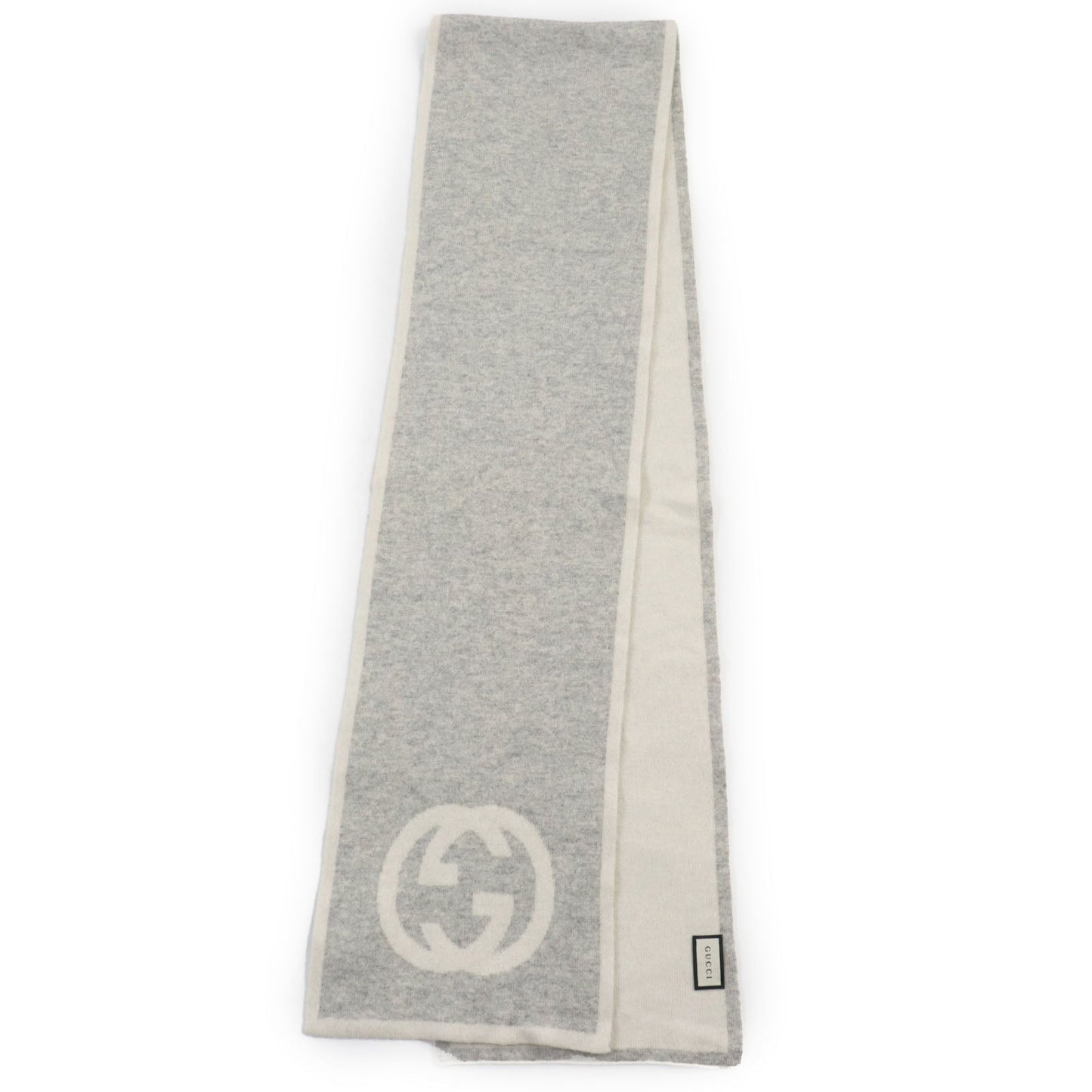 GUCCI Scarf Main: 100% cashmere Ivory gray mens Used