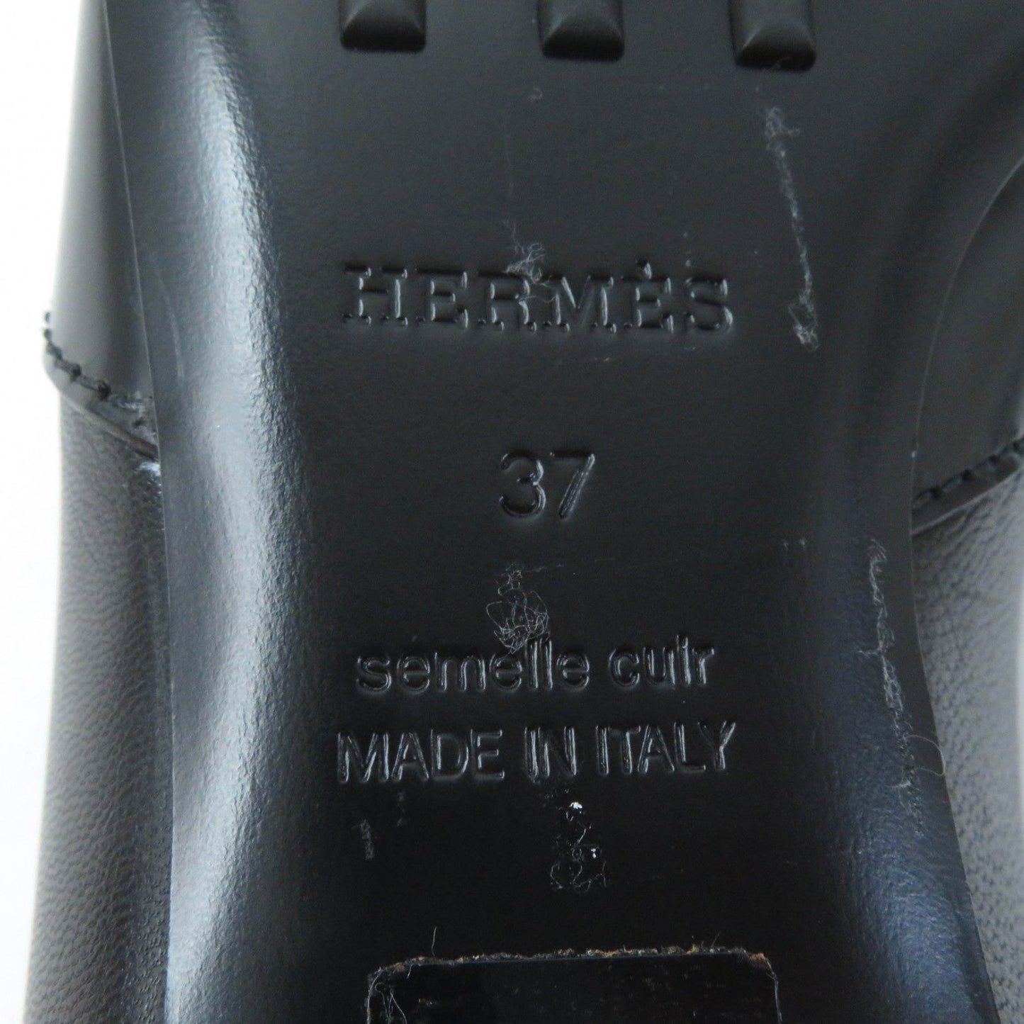 HERMES loafers 222024Z leather black Fictive 37
