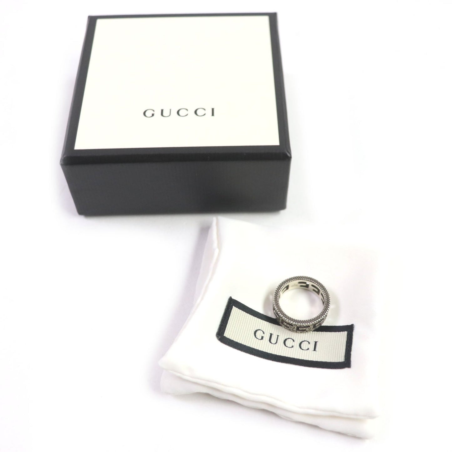 GUCCI Ring 576993 AG925 Silver Square G Arabesque 12