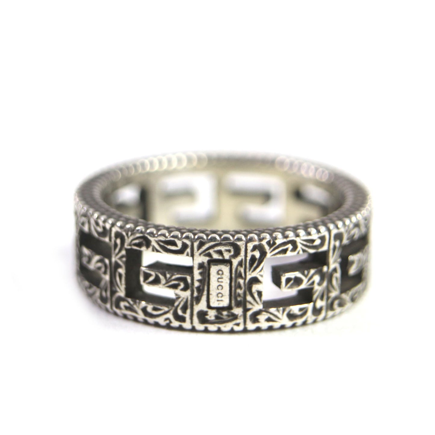 GUCCI Ring 576993 AG925 Silver Square G Arabesque 12