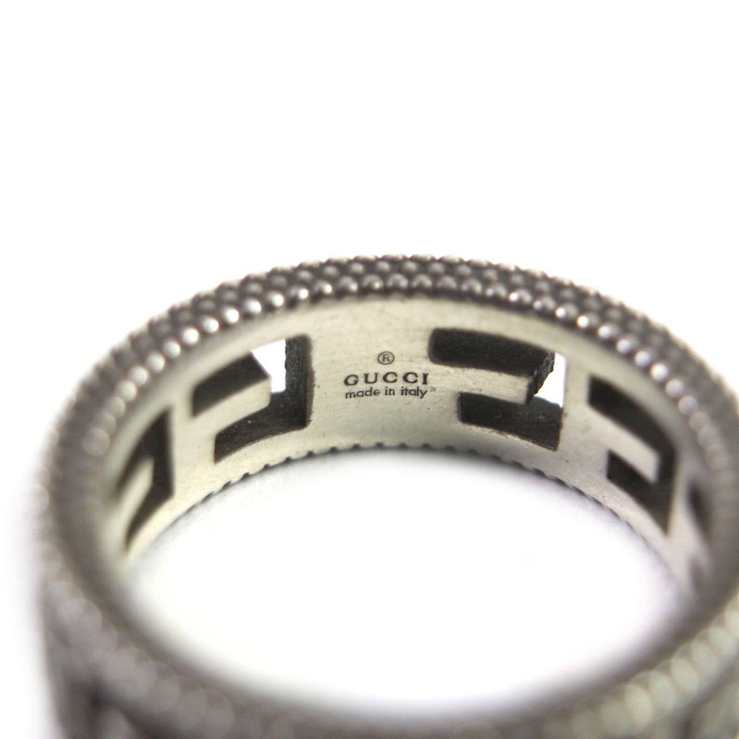 GUCCI Ring 576993 AG925 Silver Square G Arabesque 12