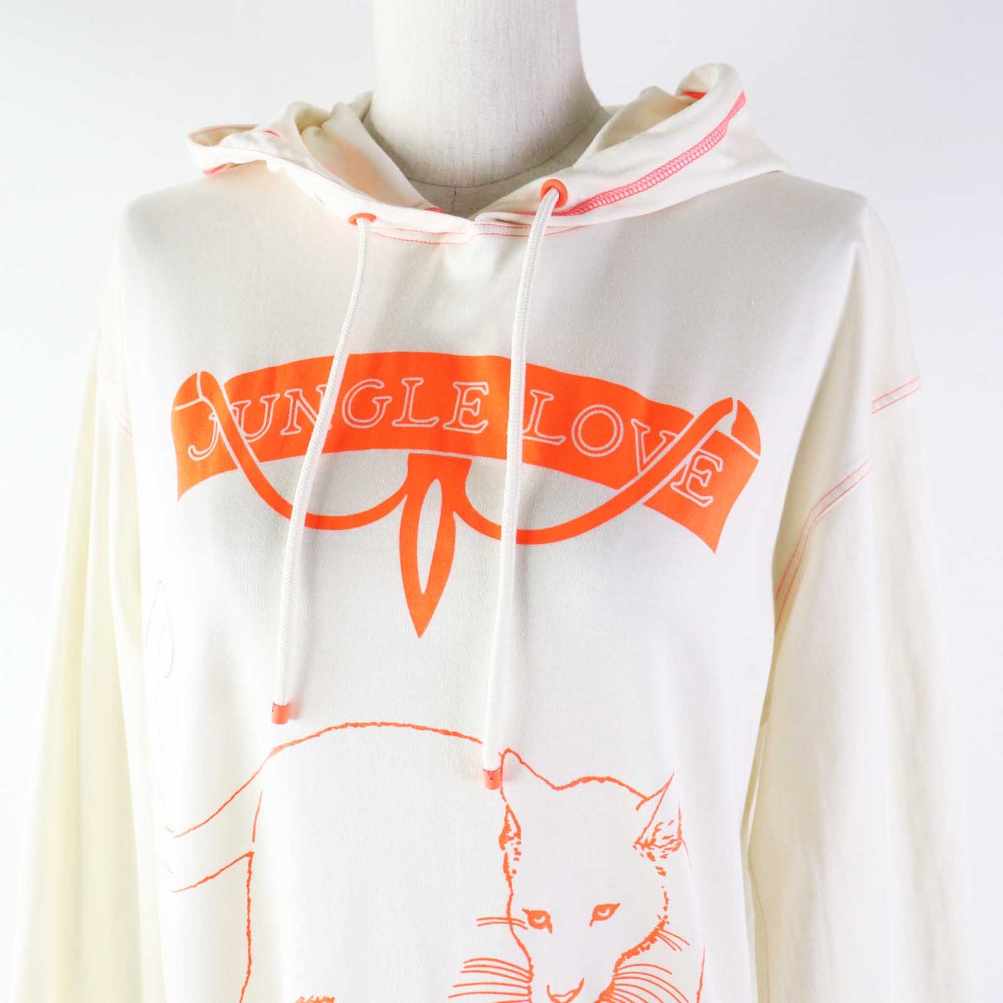 HERMES one piece 2H4507DH cotton Ivory Neon Orange JUNGLE LOVE 38