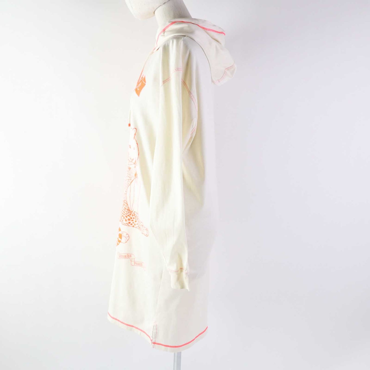 HERMES one piece 2H4507DH cotton Ivory Neon Orange JUNGLE LOVE 38