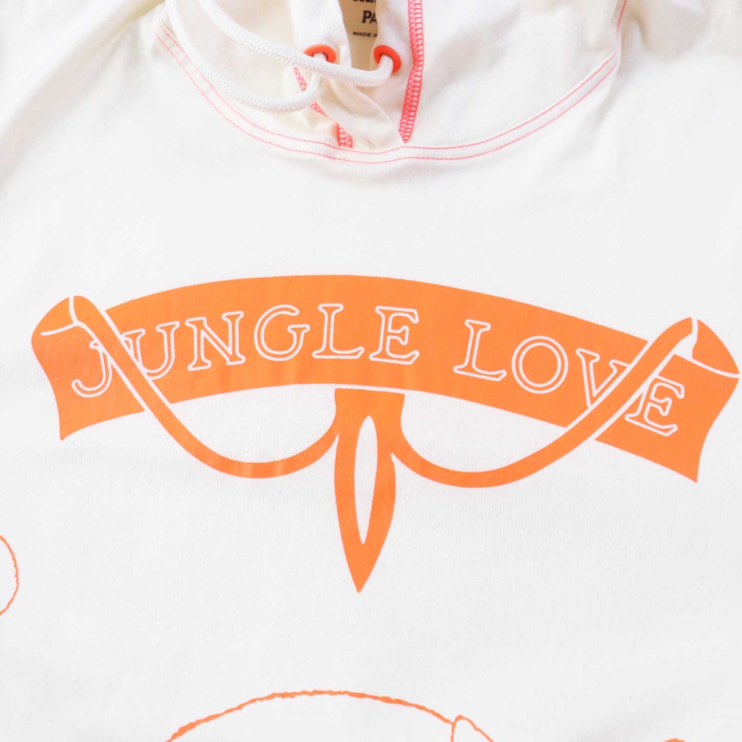 HERMES one piece 2H4507DH cotton Ivory Neon Orange JUNGLE LOVE 38