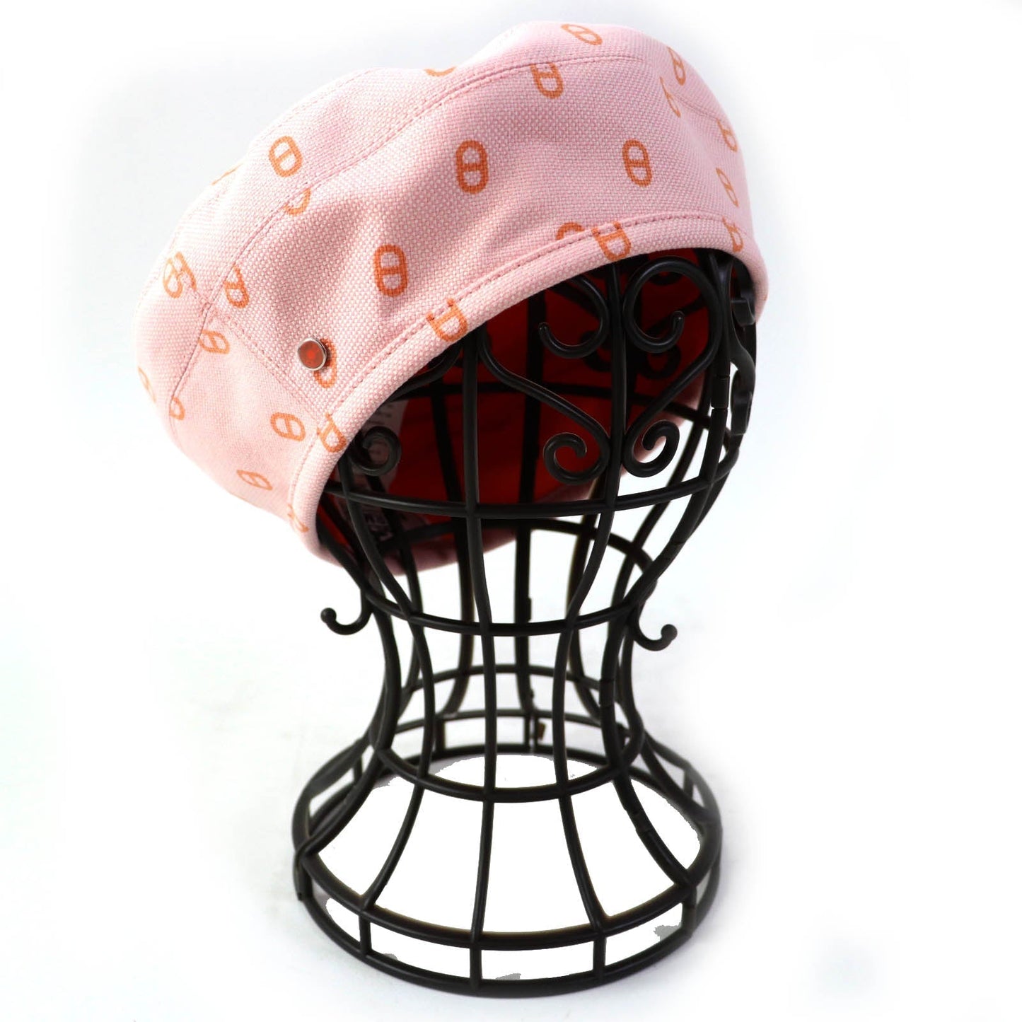 HERMES beret cotton Pink orange Saint Honoré 58