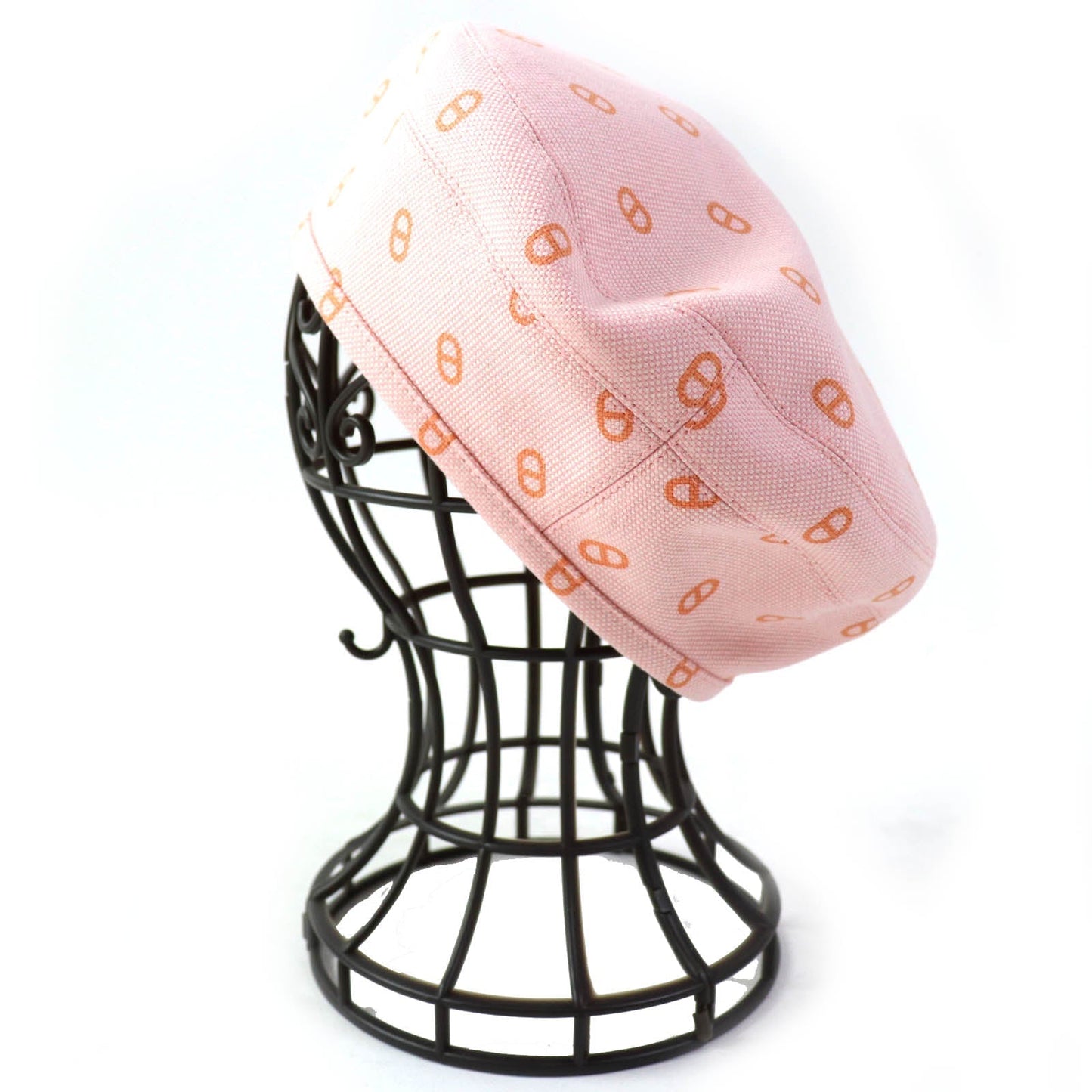 HERMES beret cotton Pink orange Saint Honoré 58