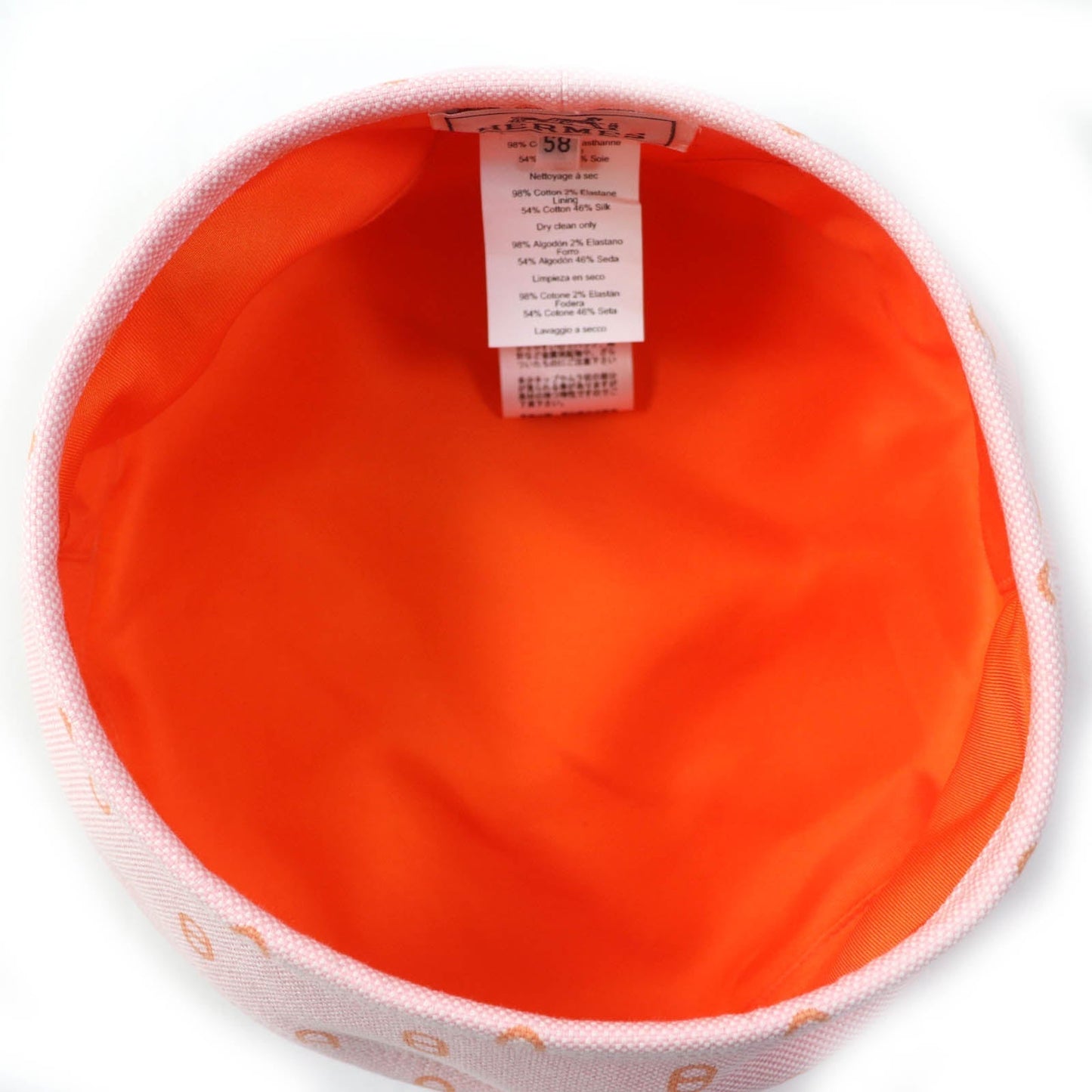 HERMES beret cotton Pink orange Saint Honoré 58