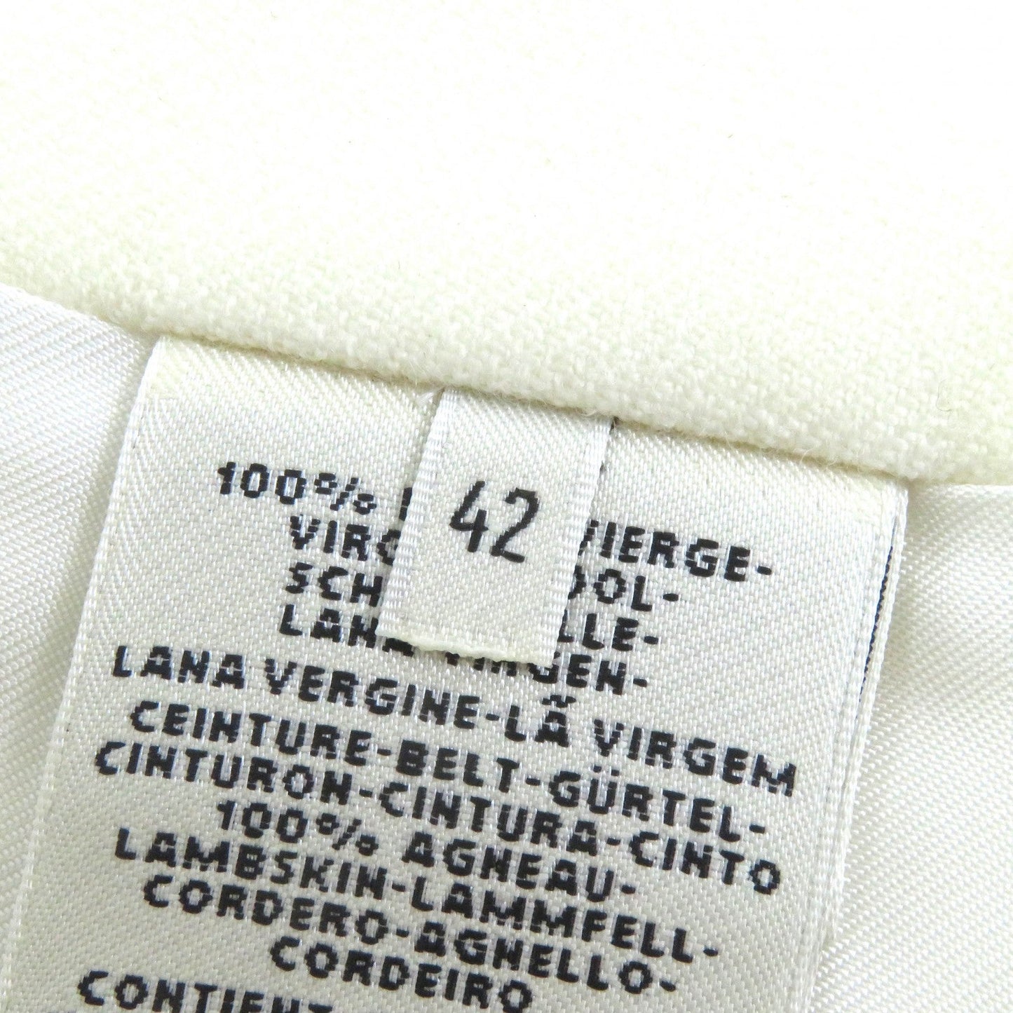 HERMES flare skirt wool White camel 42
