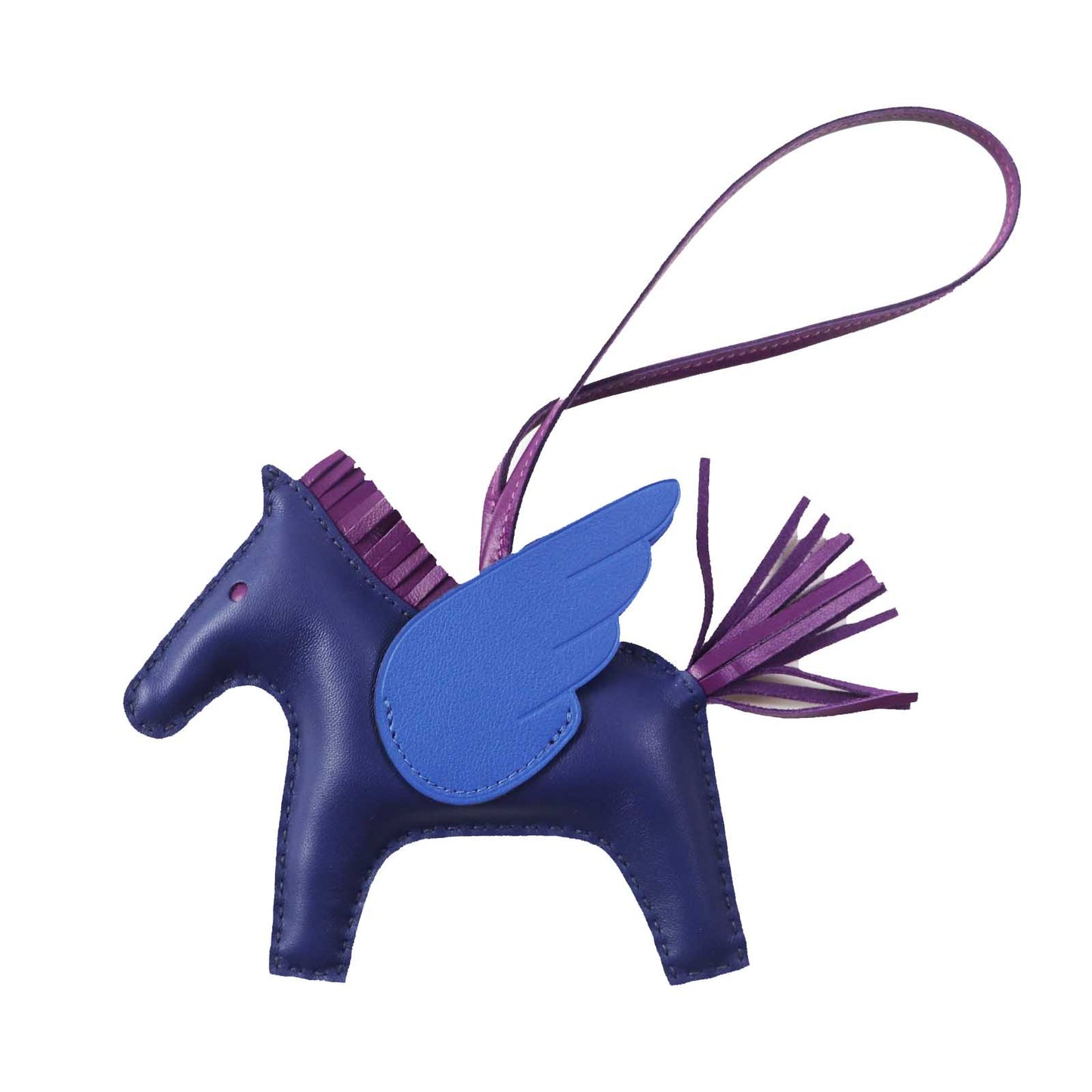 HERMES Bag charm Anyo Miro Blue Saphir Violet Blue France Rodeo Pegasus MM
